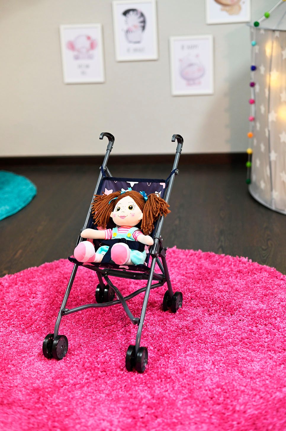 Knorrtoys® Poppenbuggy Sim - star blue pink