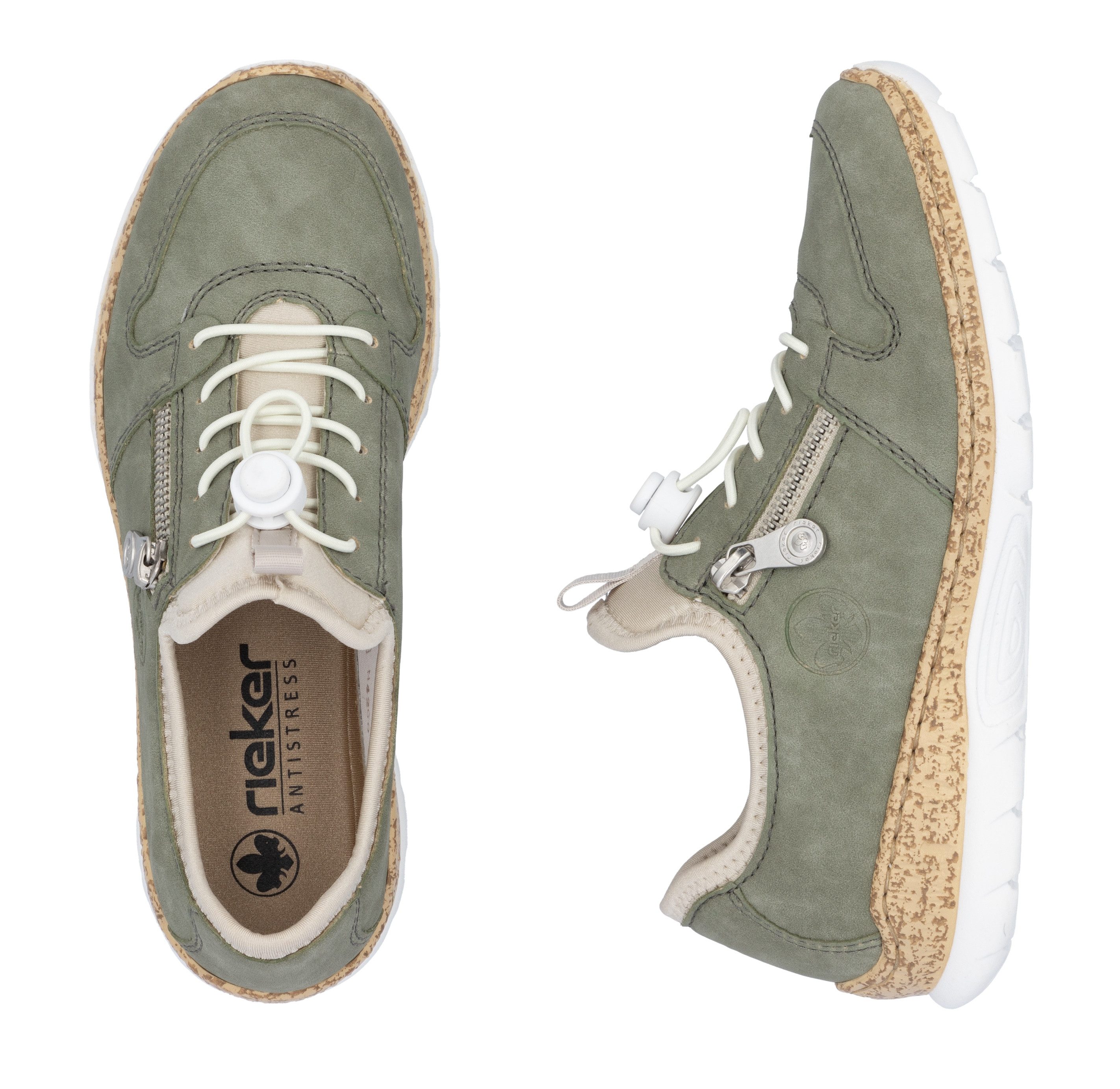 Rieker Slip-on sneakers Veterschoen, lage schoen, slipper met lichte zool