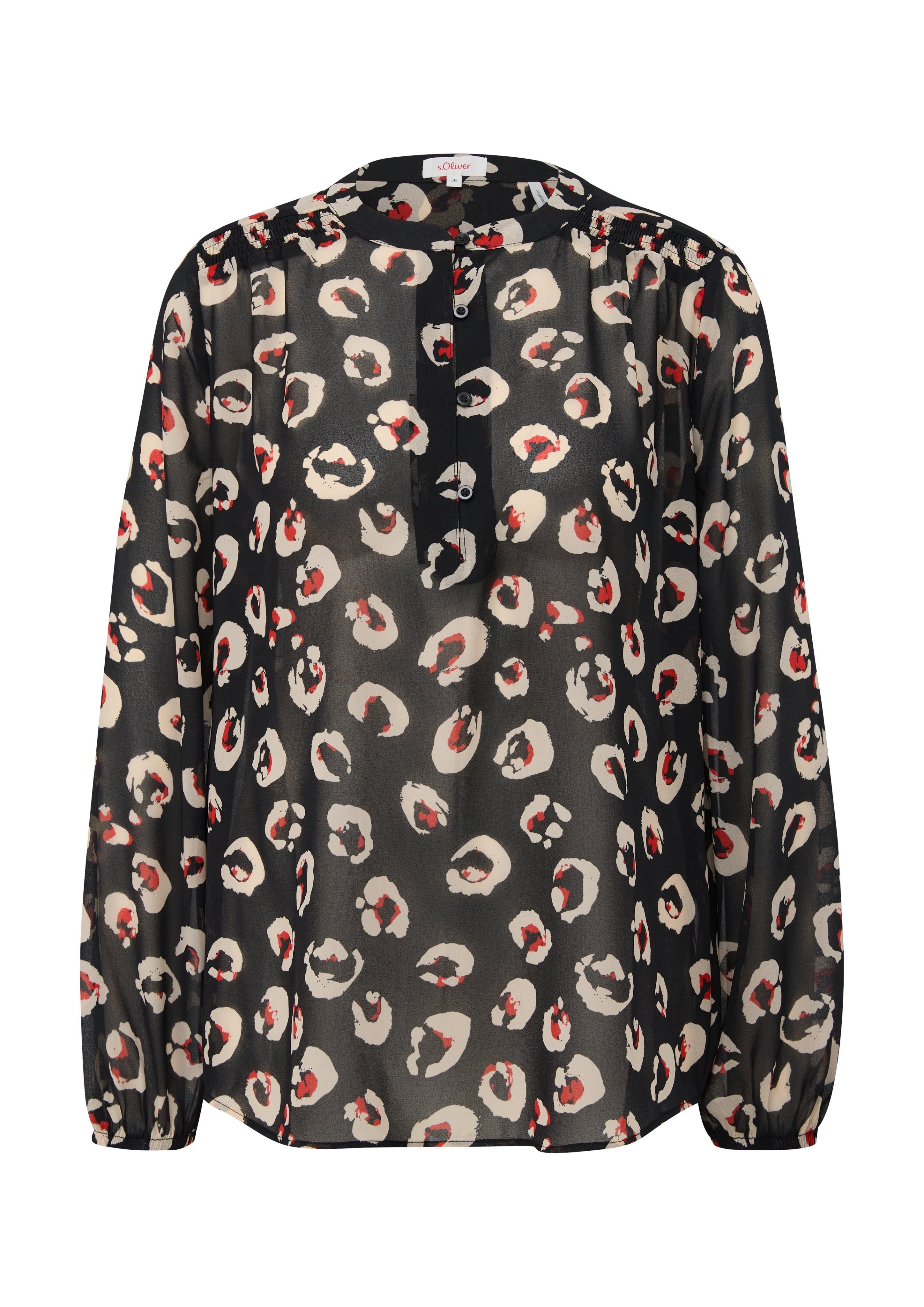 s.Oliver Gedessineerde blouse met opvallend printpatroon