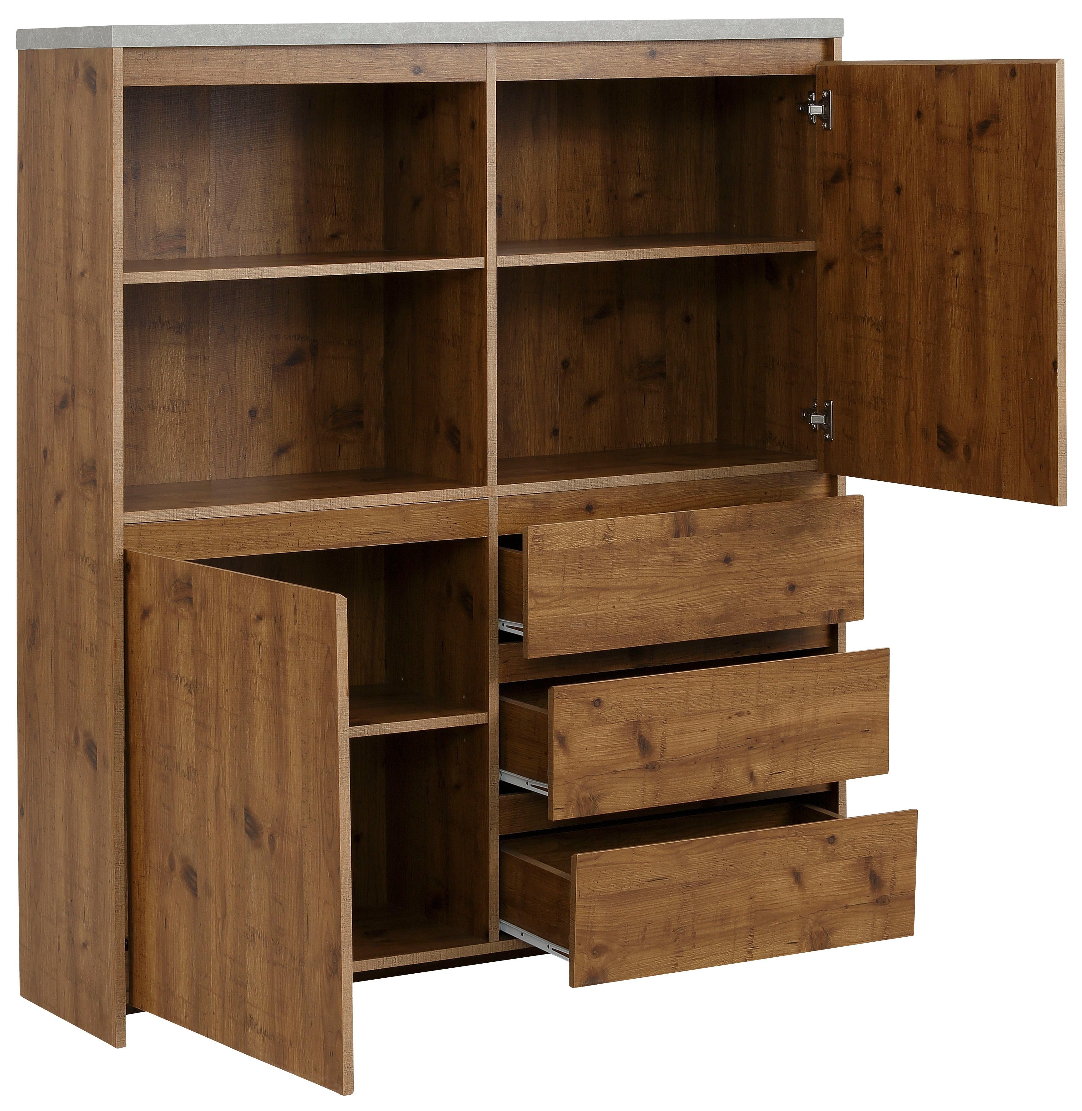 Home affaire Highboard Maribo Opbergkast in moderne landelijke stijl, breedte 125 cm