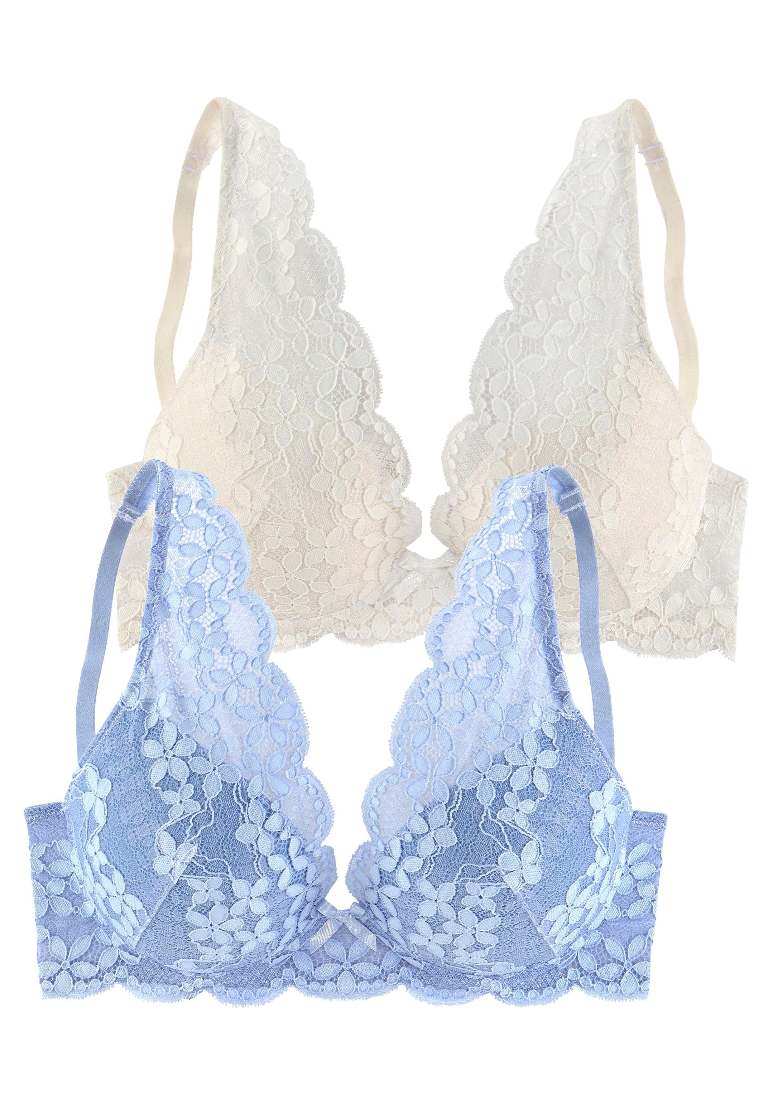 Petite fleur Push-up-bh in high apex-belijning, dessous (Set van 2)
