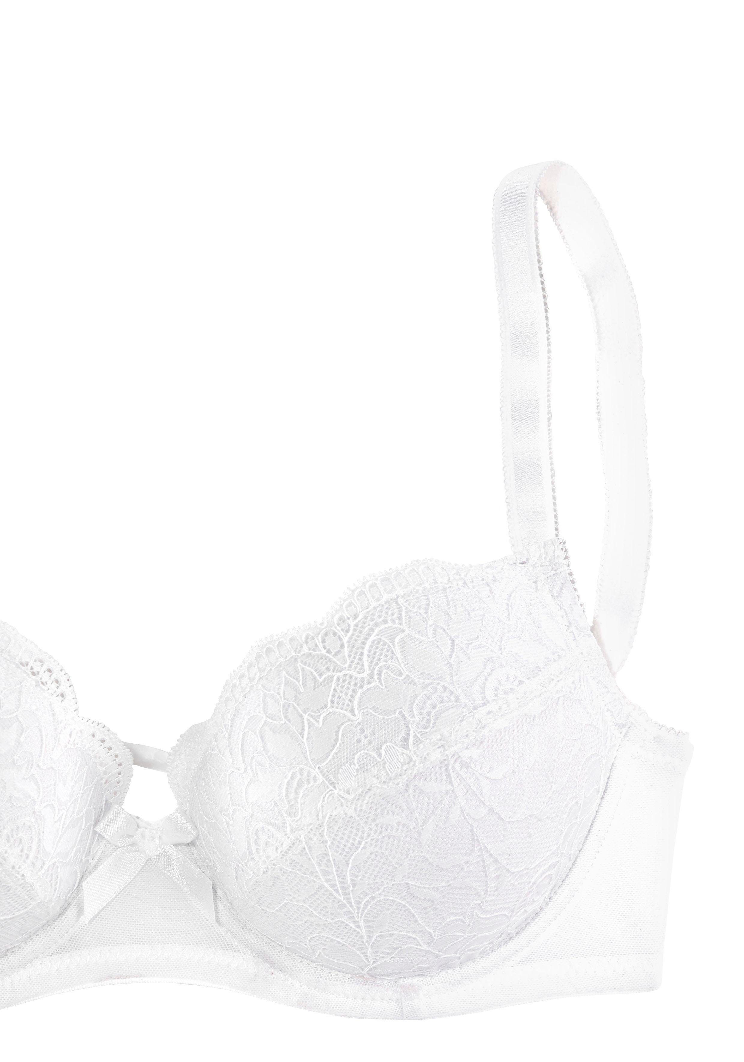 Petite fleur Balconette-bh met leuke kant, dessous (Set van 2)