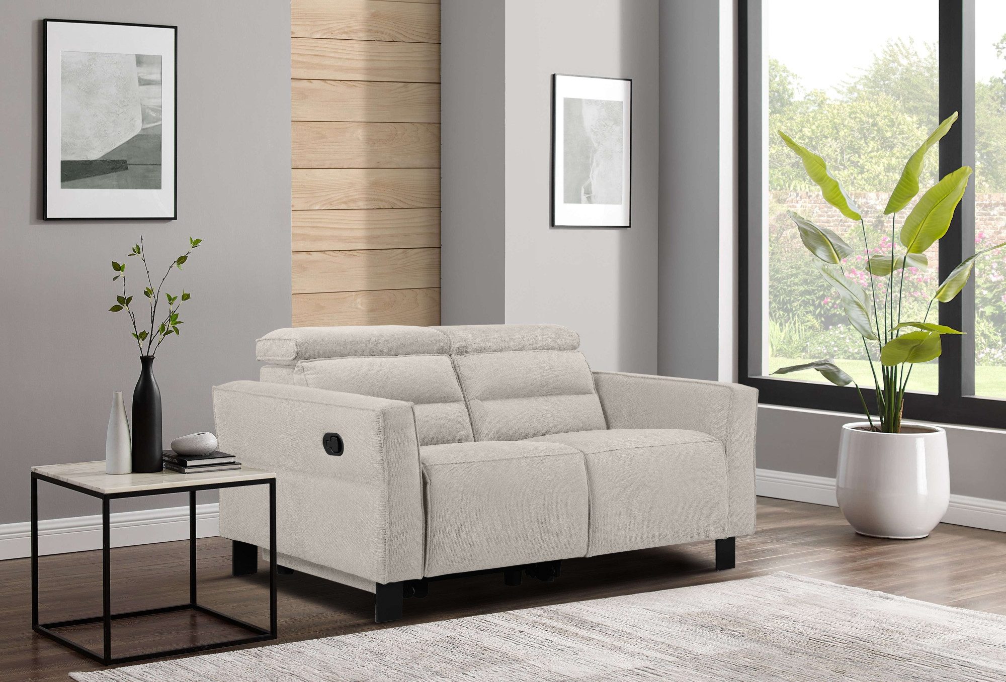 Places of Style 2-zitsbank Carpari, 162 cm, met handmatige of elektrische relaxfunctie