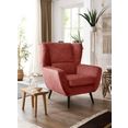 home affaire fauteuil forli ook in naturleder roze