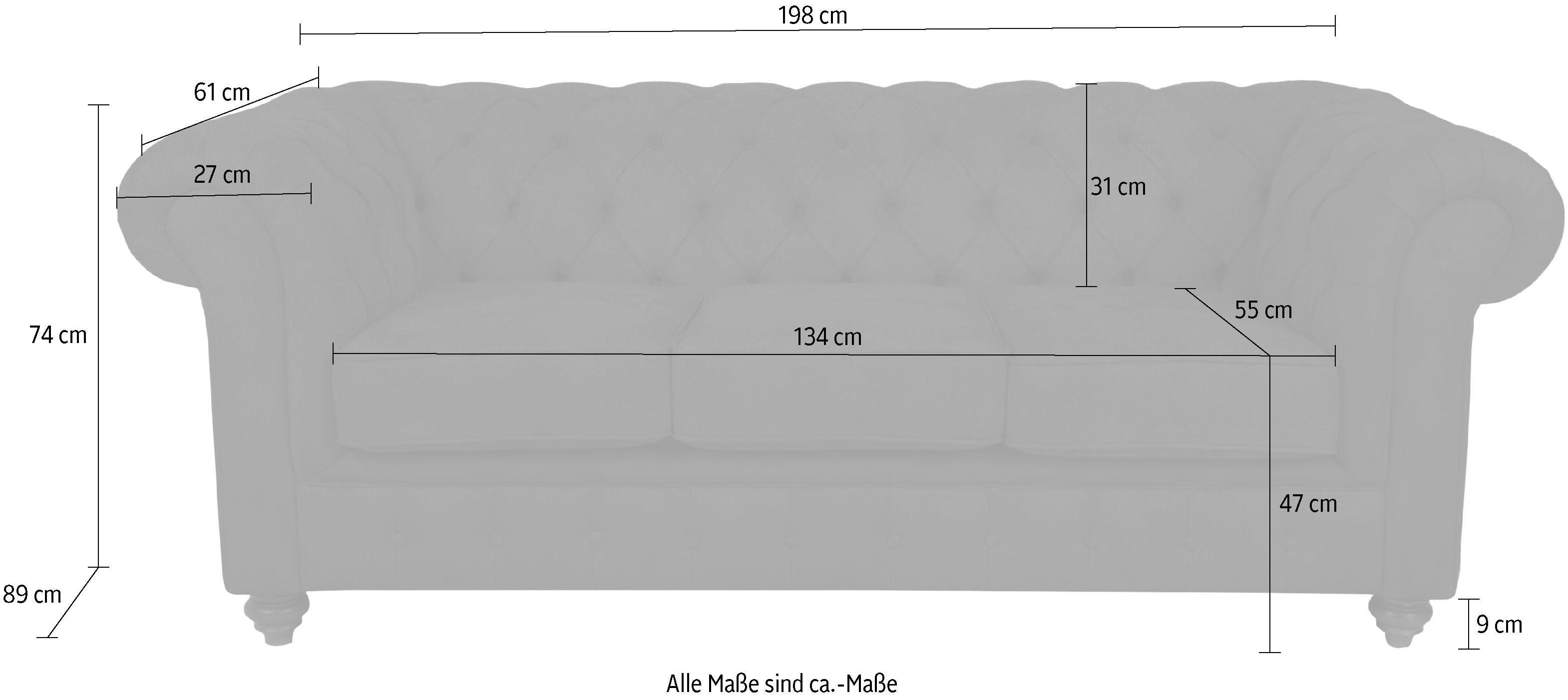 Home affaire Chesterfield-bank Duc 3-zits hoogwaardige capitonnage achter, fluwelige look met changerende look