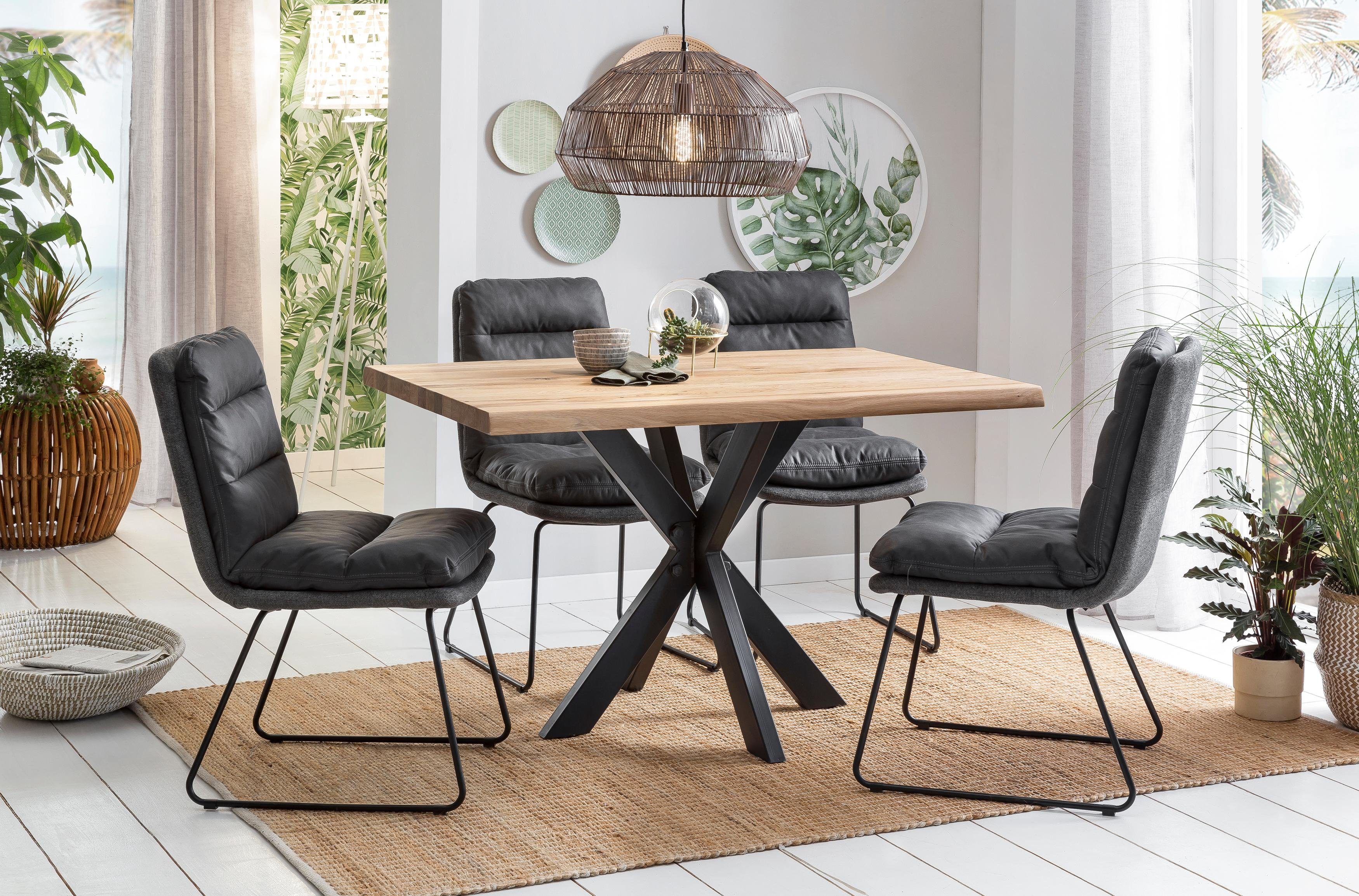 Home affaire Eettafel TRISTAN met modern spider-frame en schaaldeel