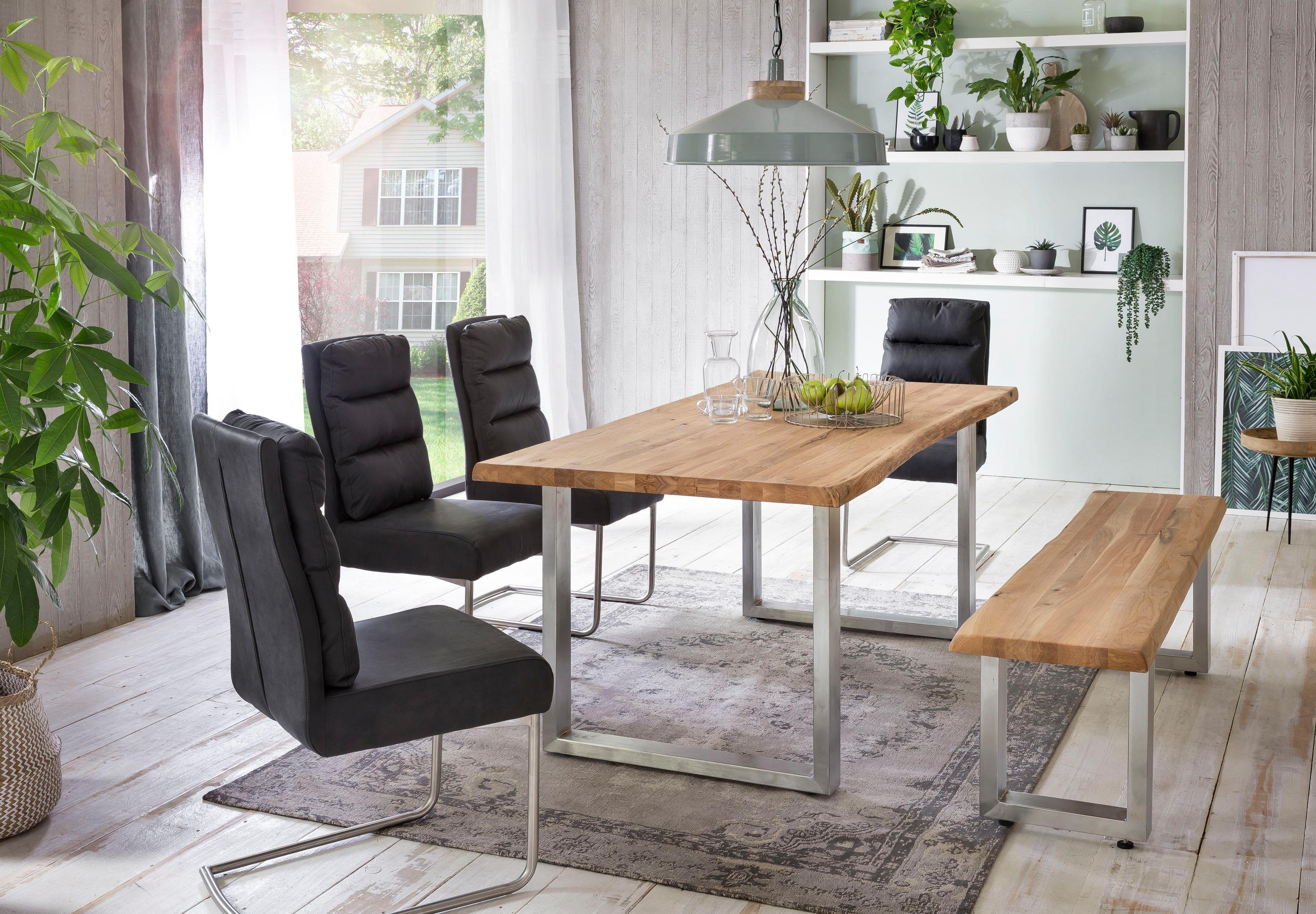 Home affaire Eettafel TRISTAN Massief eiken met boomrand