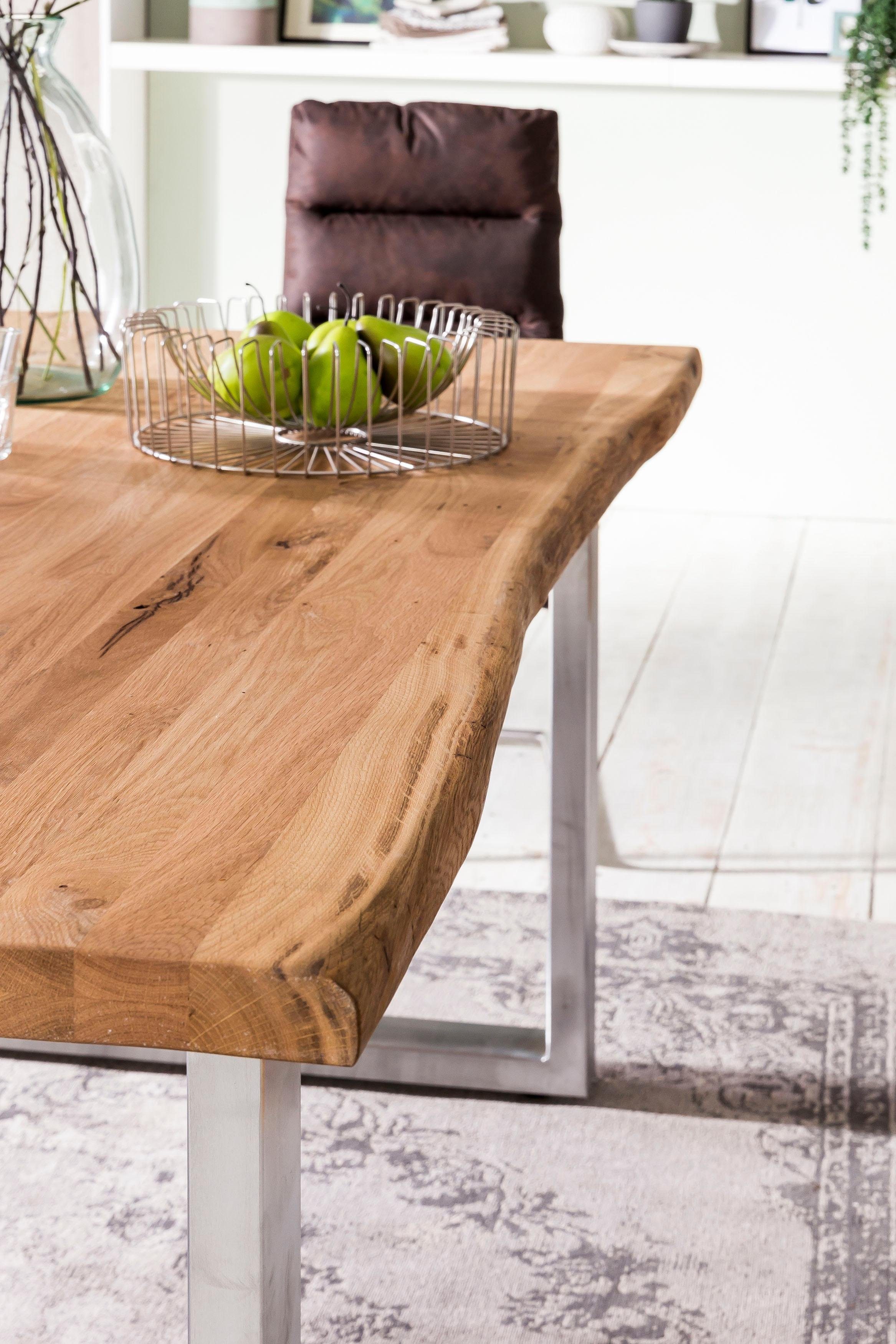 Home affaire Eettafel TRISTAN Massief eiken met boomrand