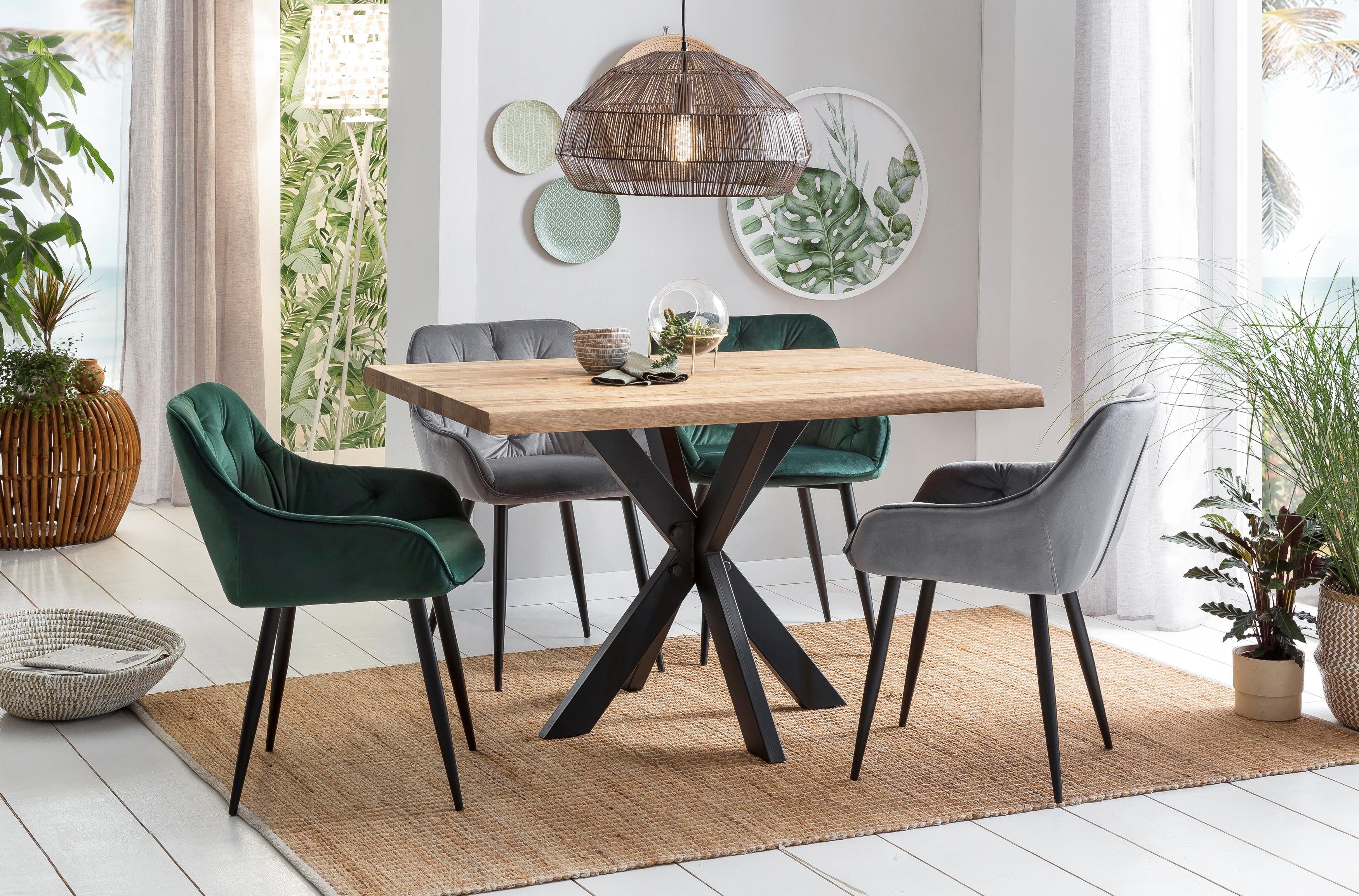 Home affaire Eettafel TRISTAN met modern spider-frame en schaaldeel