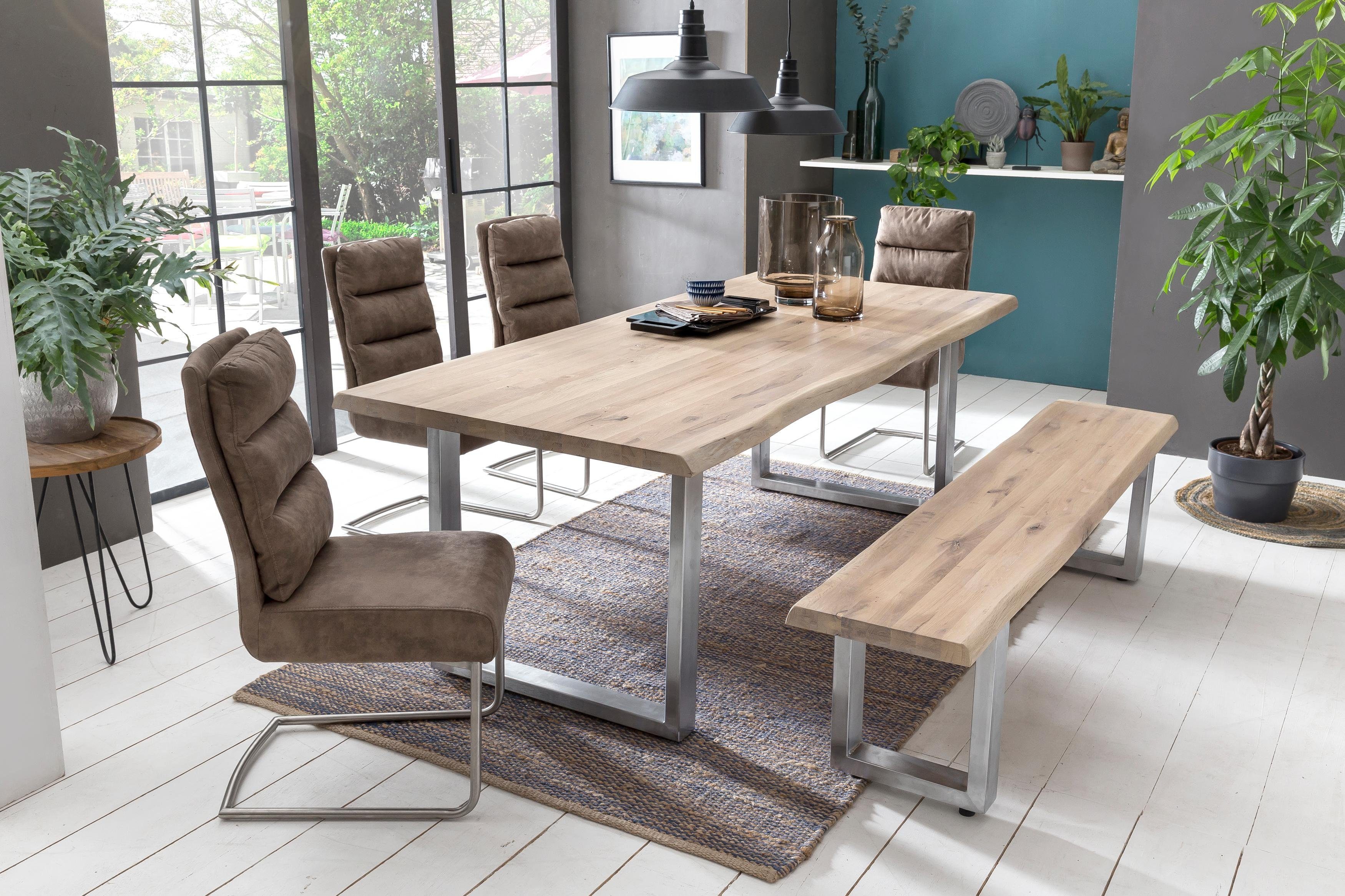 Home affaire Eettafel TRISTAN Massief eiken met boomrand
