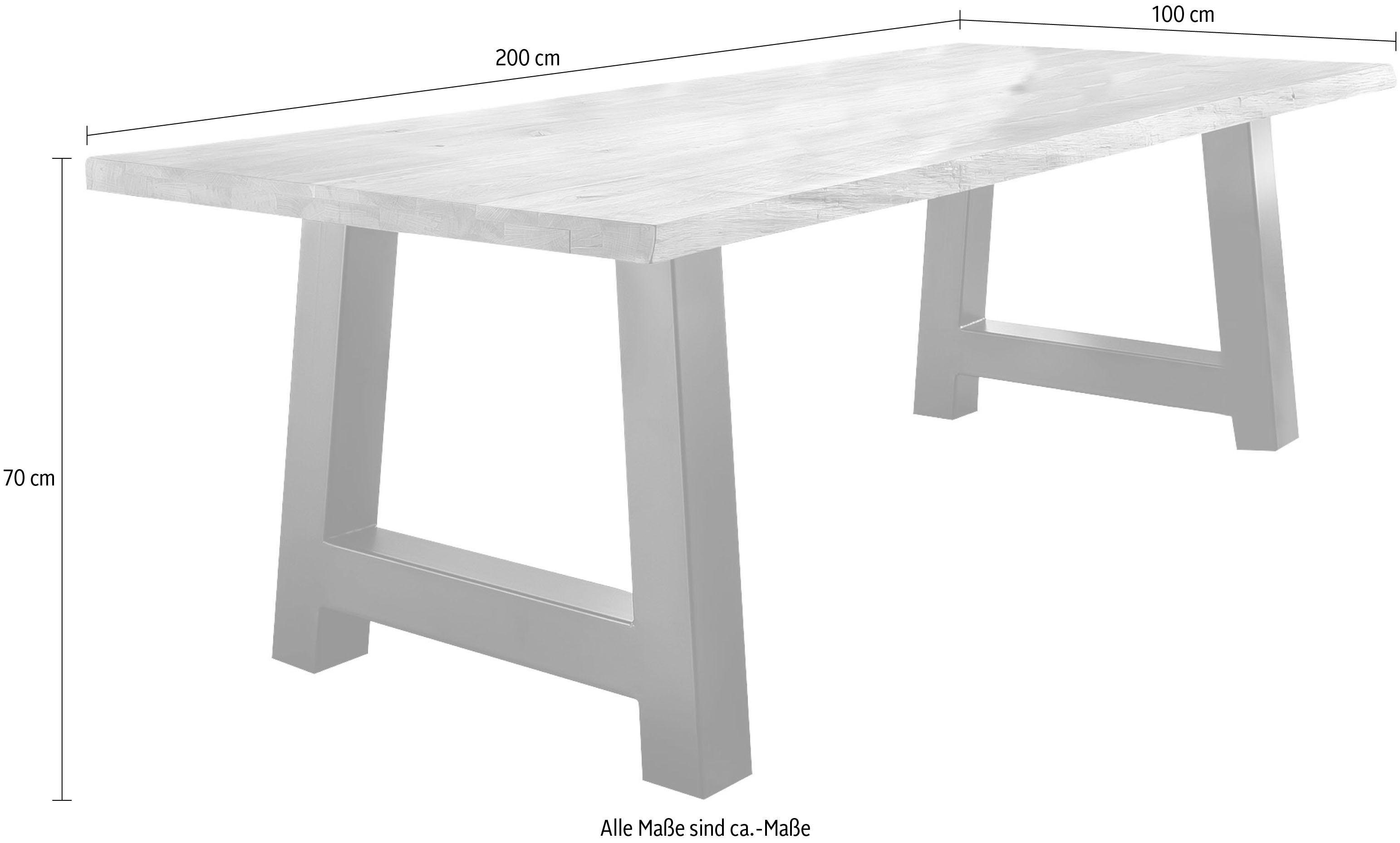 Home affaire Eettafel TRISTAN massief balkeik geolied in boomstam-look