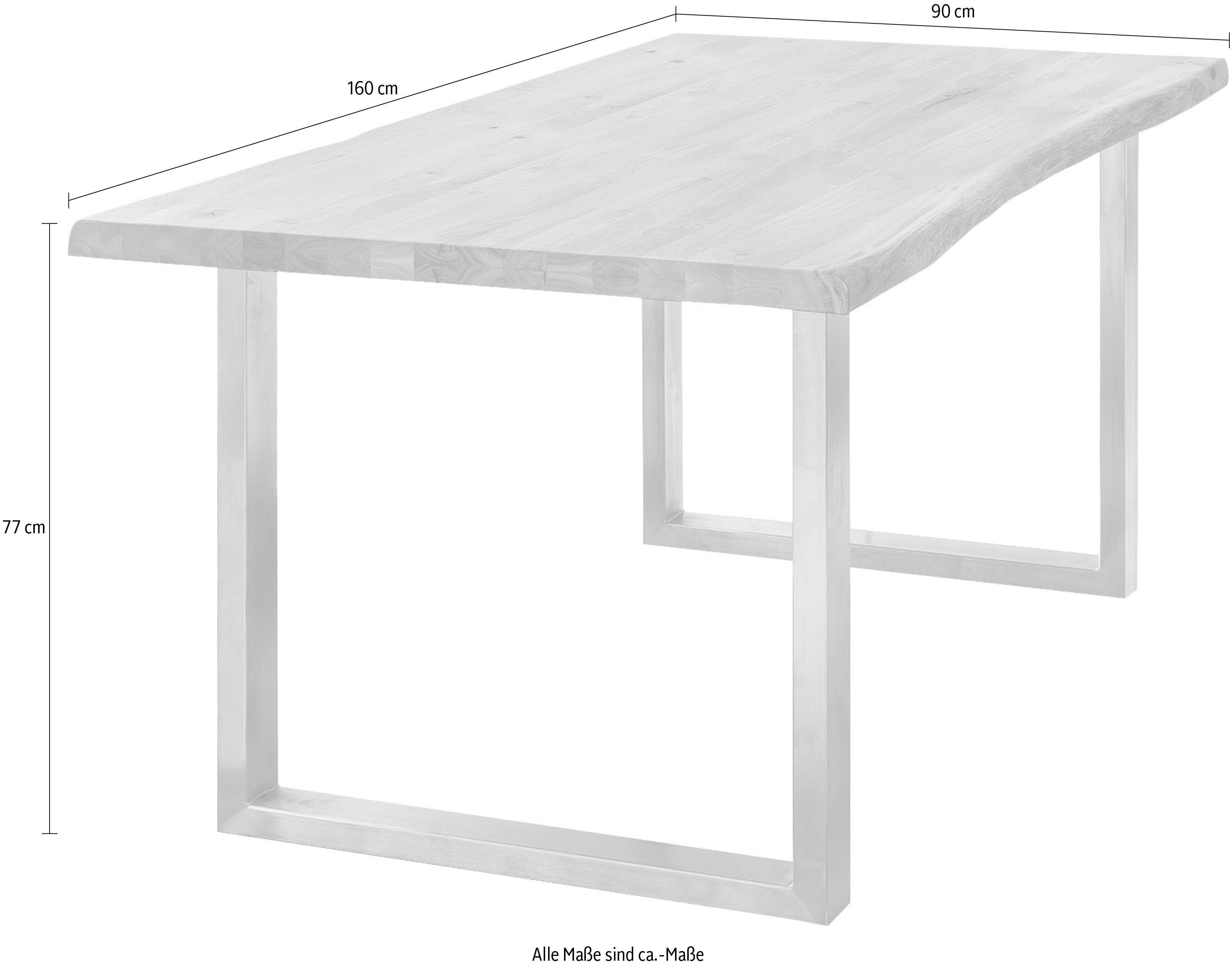 Home affaire Eettafel TRISTAN Massief eiken met boomrand