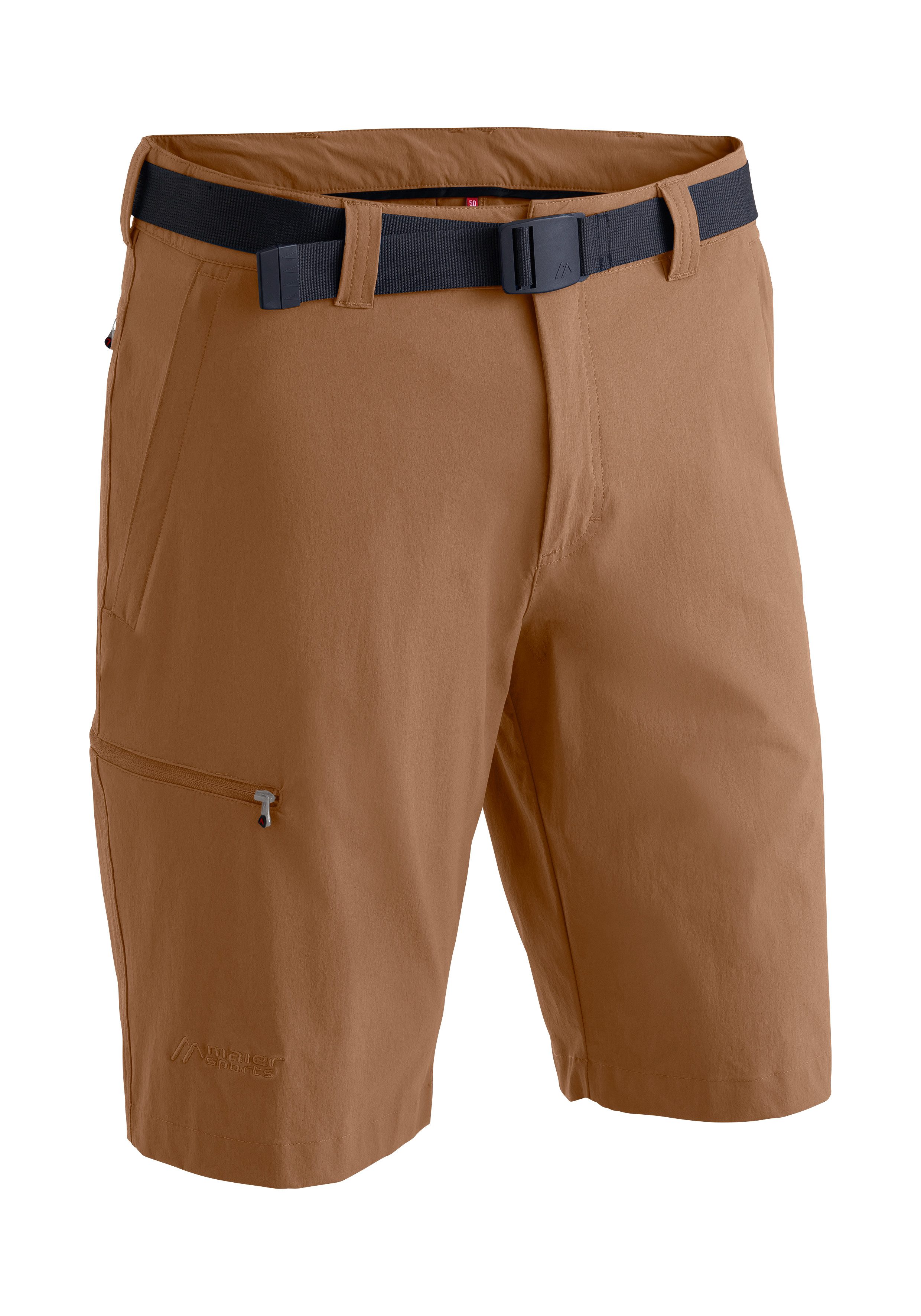 Maier Sports Functionele short Huang Heren shorts, korte outdoor-broek, bermuda met 4 zakken, regular fit heren sportshorts maat 68 bruin