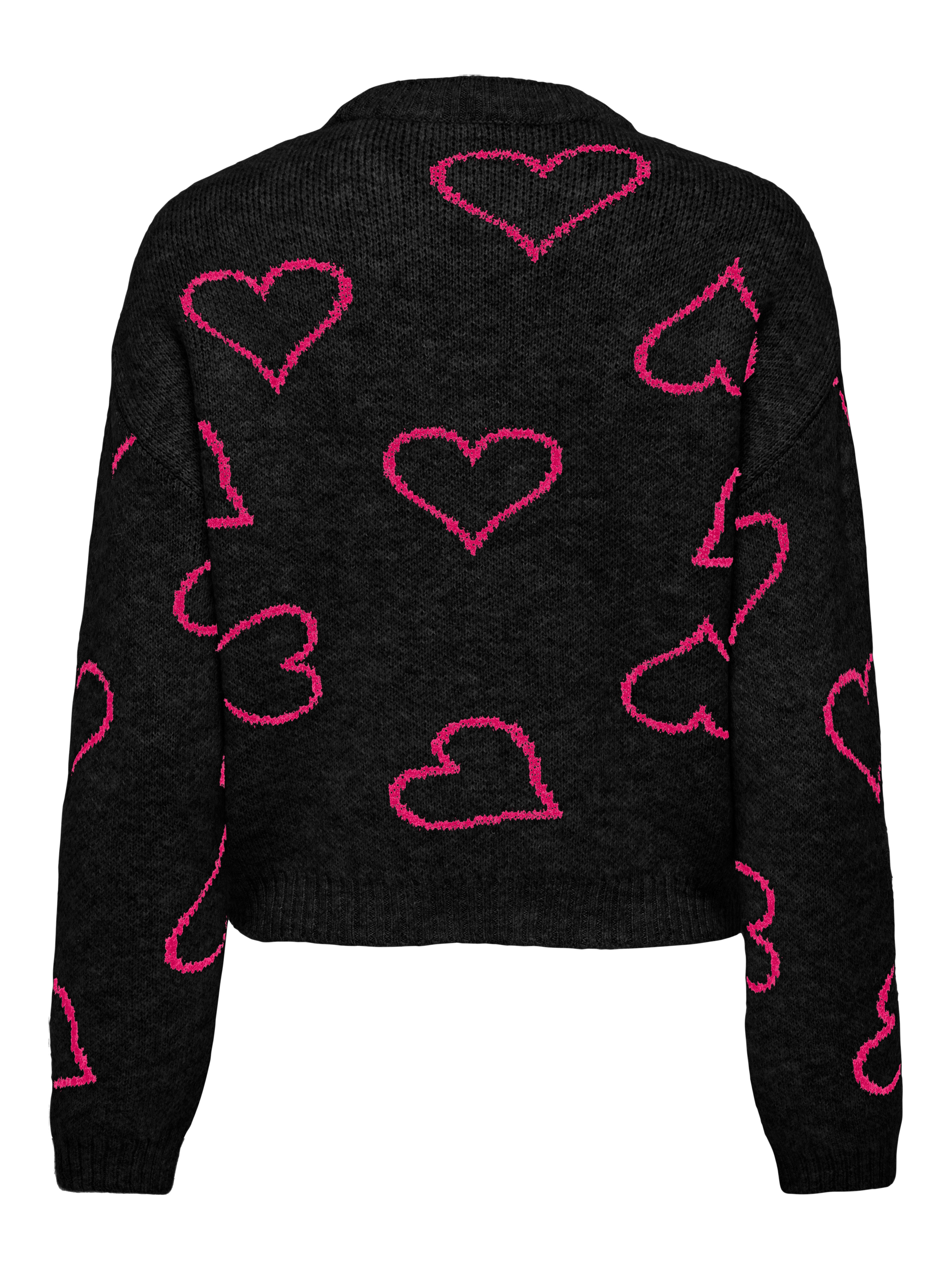 Only Trui met ronde hals ONLHAPPIE LS HEART O-NECK KNT