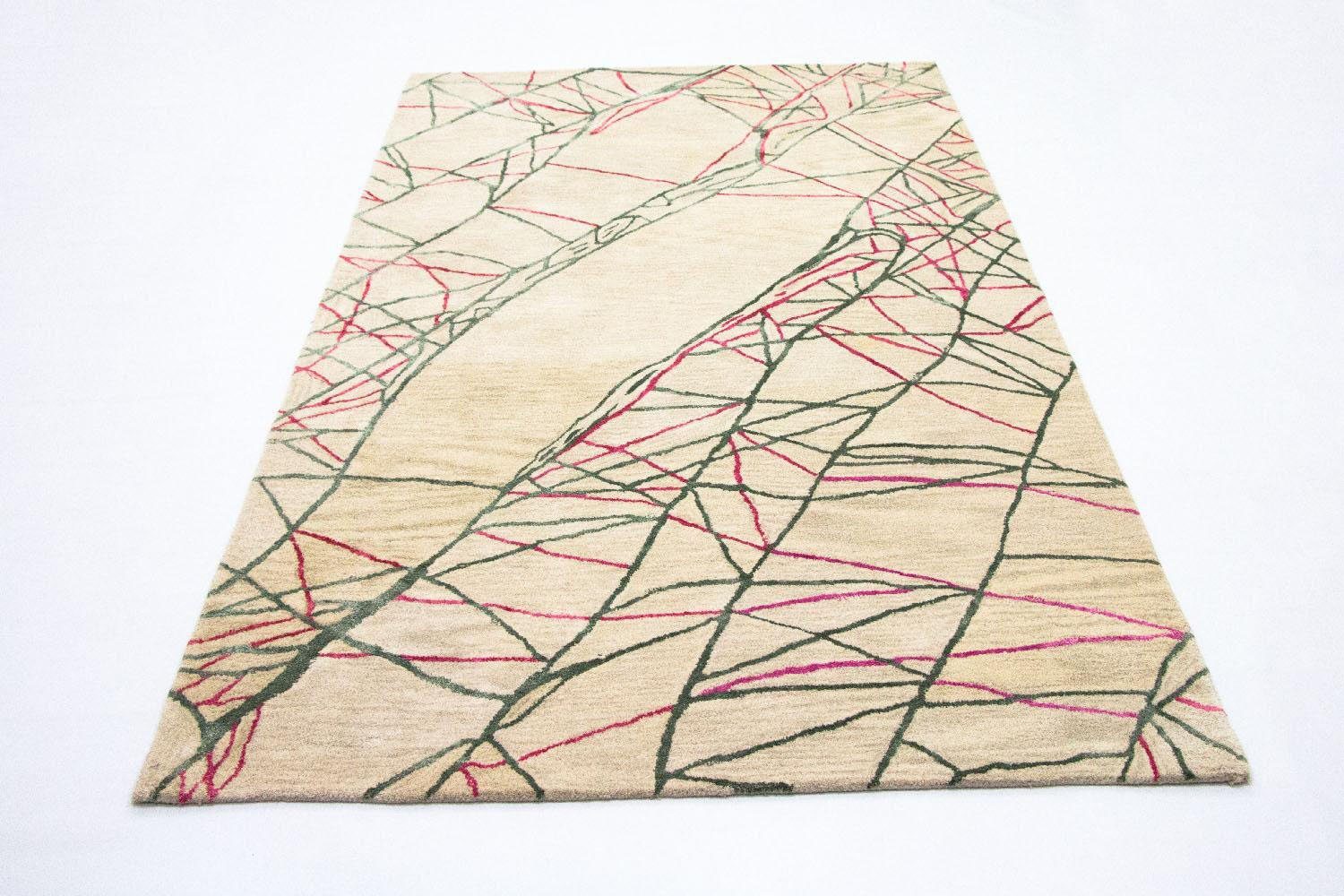 morgenland Wollen kleed Design-vloerkleed handgetuft beige