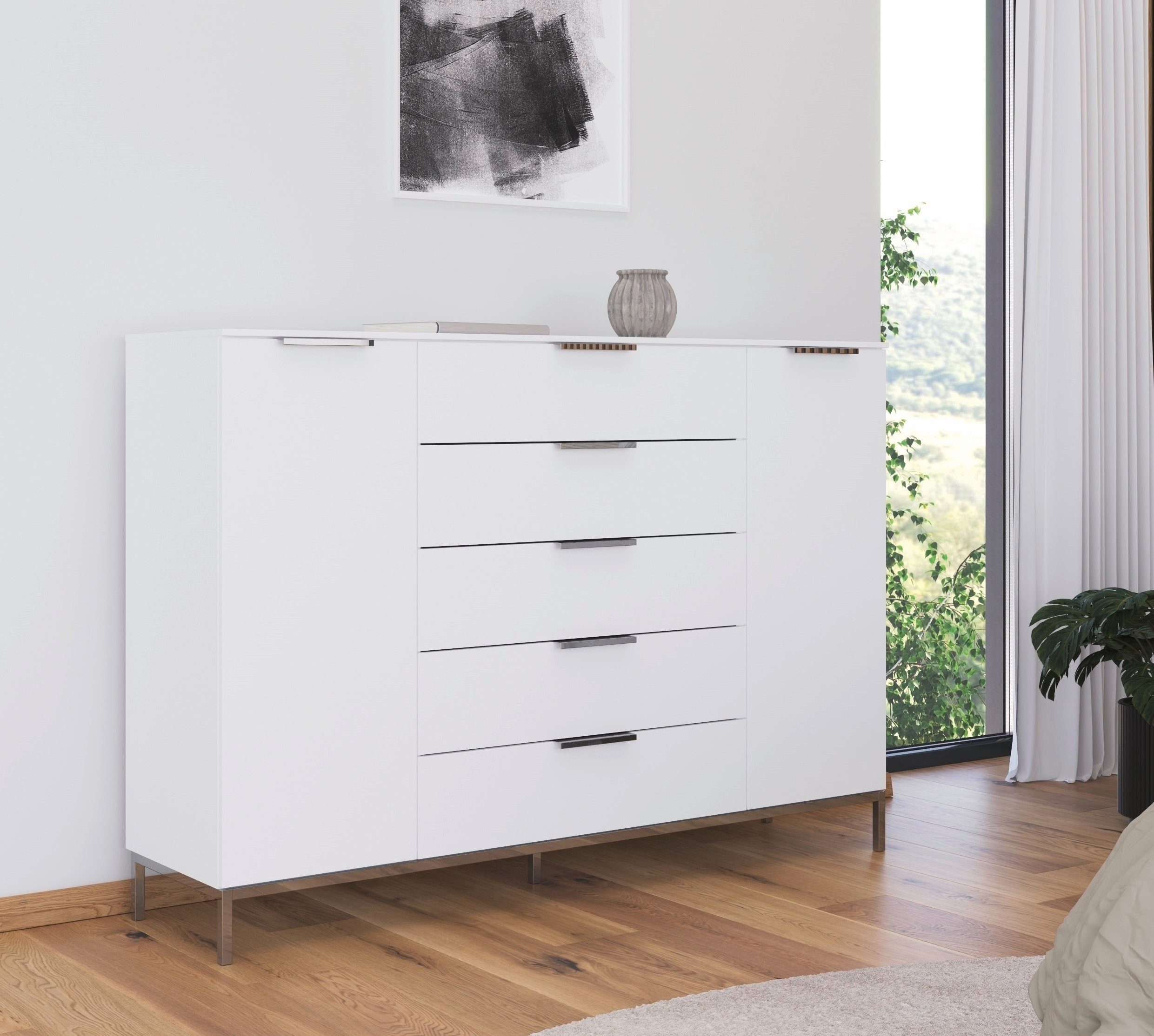 rauch Kast met laden en deuren Flipp 2 deurs met 5 laden en soft-close functie in 2 breedtes