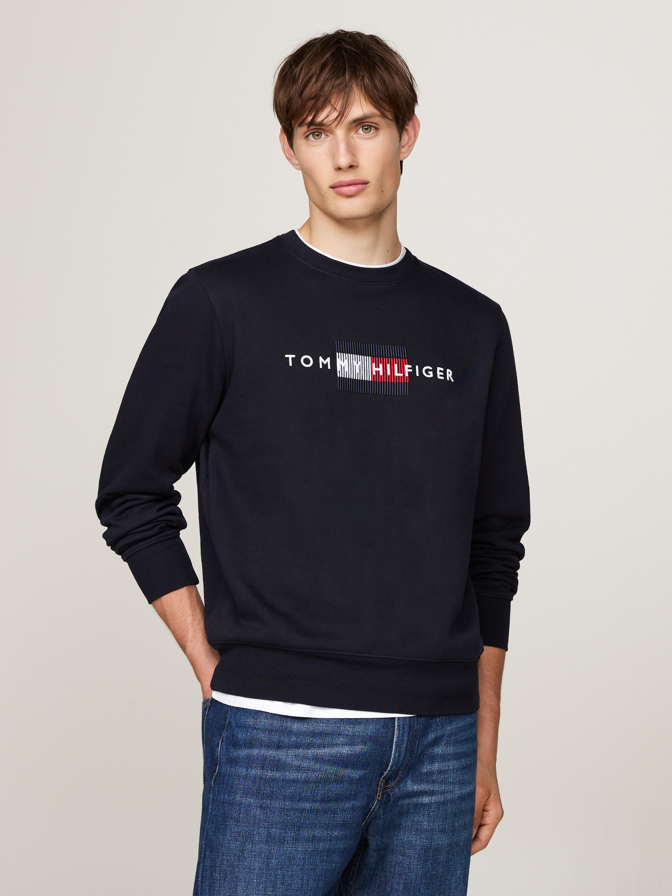 Tommy Hilfiger Sweatshirt HILFIGER FLAG EMBRO SWEATSHIRT meerkleurige borduursel op de borst