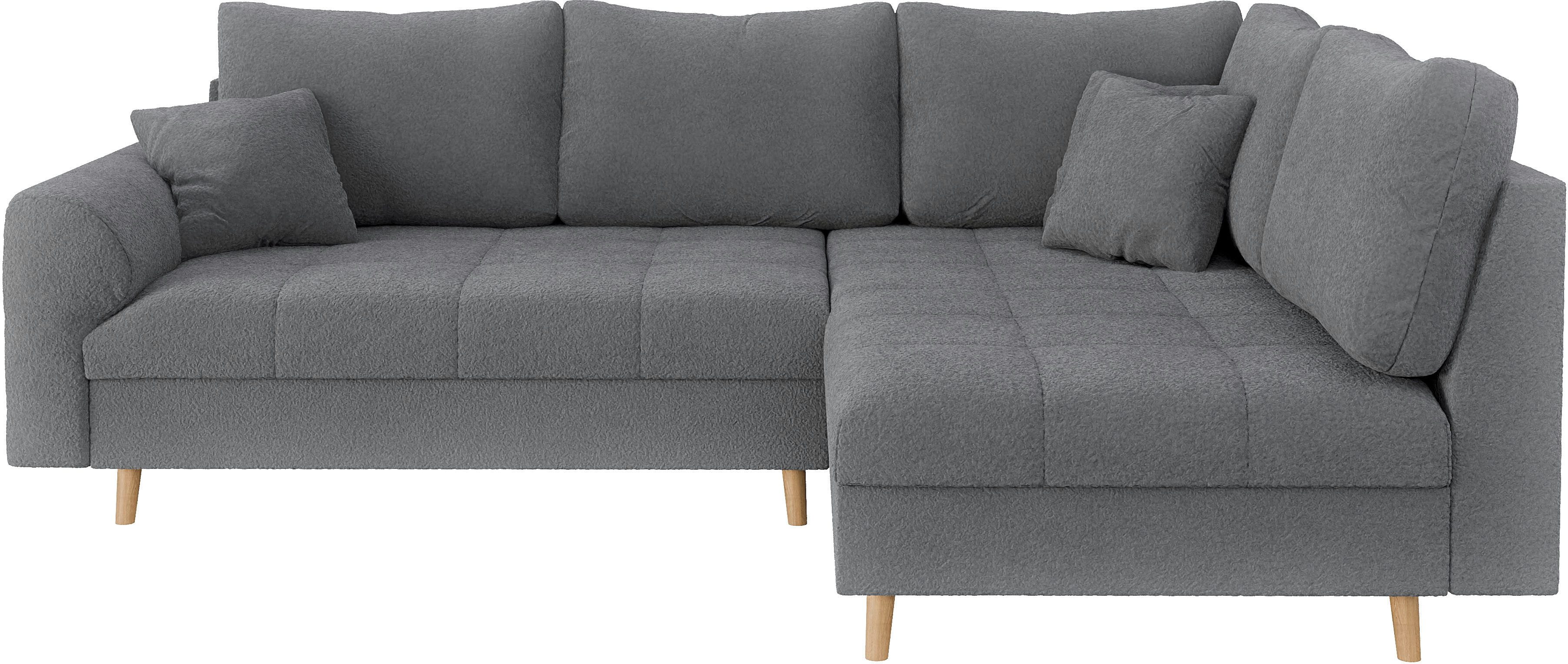 Home affaire Hoekbank CHARRE L-vorm met ottomane, afmetingen B/D/H: 231/161/81 cm fijne stiksels, losse rug- en sierkussens, ook in cord en bouclé