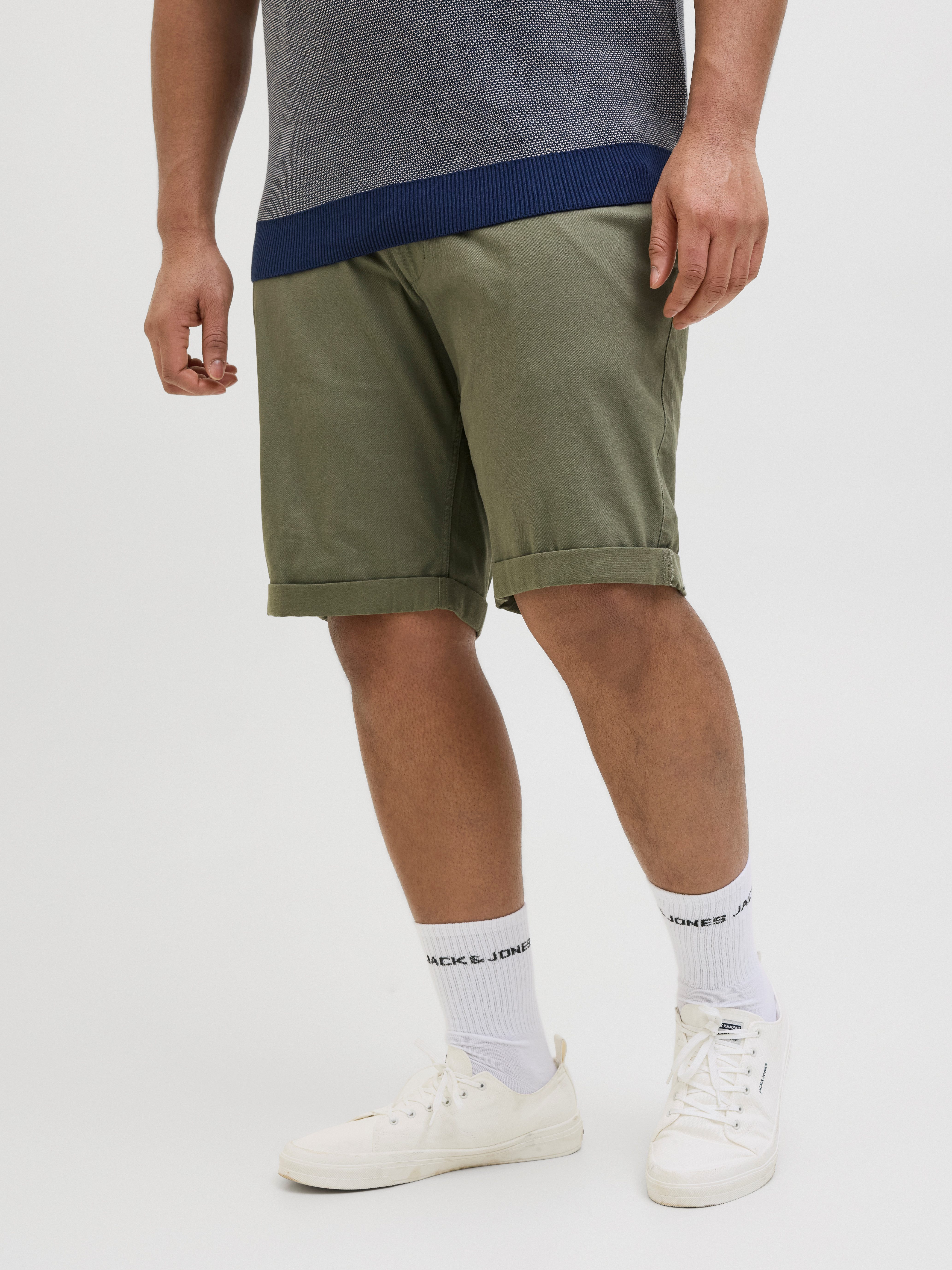 Jack & Jones PlusSize Chino-short JPSTDAVE JJCHINO SHORTS SN AKM PLS heren bermuda broeken maat 46 groen