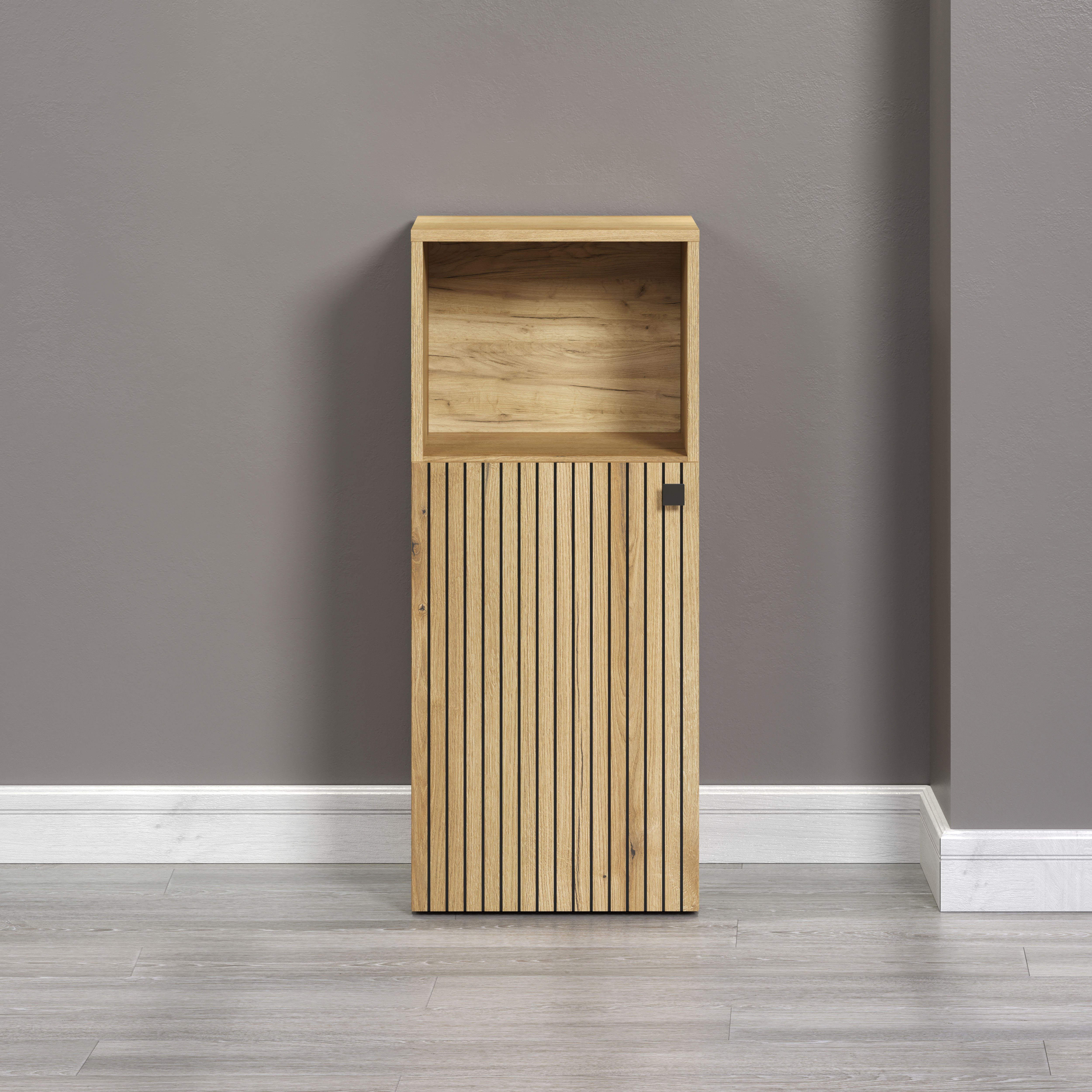 welltime Onderkast Amrum Breedte 40 cm, moderne halfhoge kast eiken rillen-look badkamerkast (1 stuk)