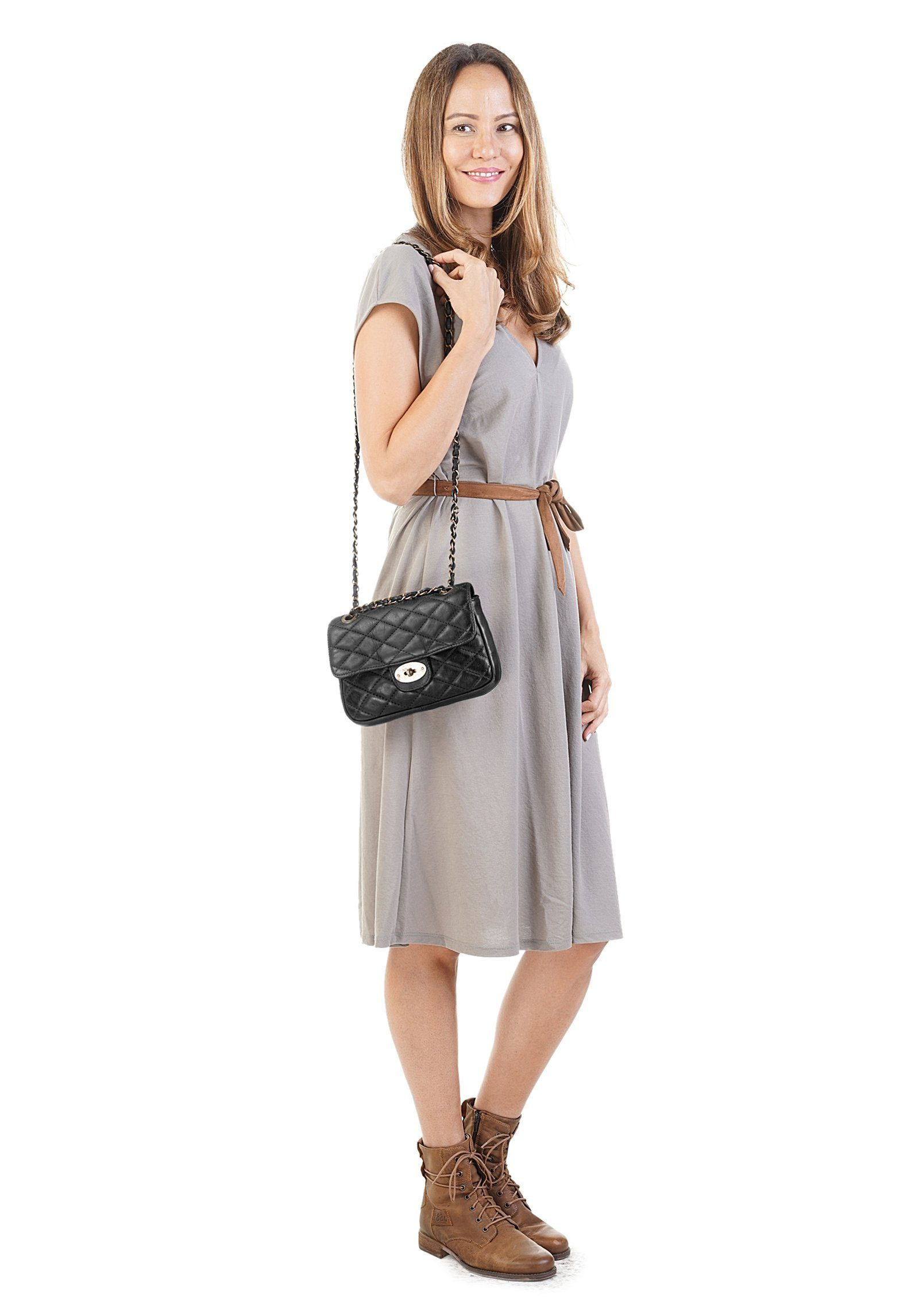 Samantha Look Schoudertas echt leer, made in italy