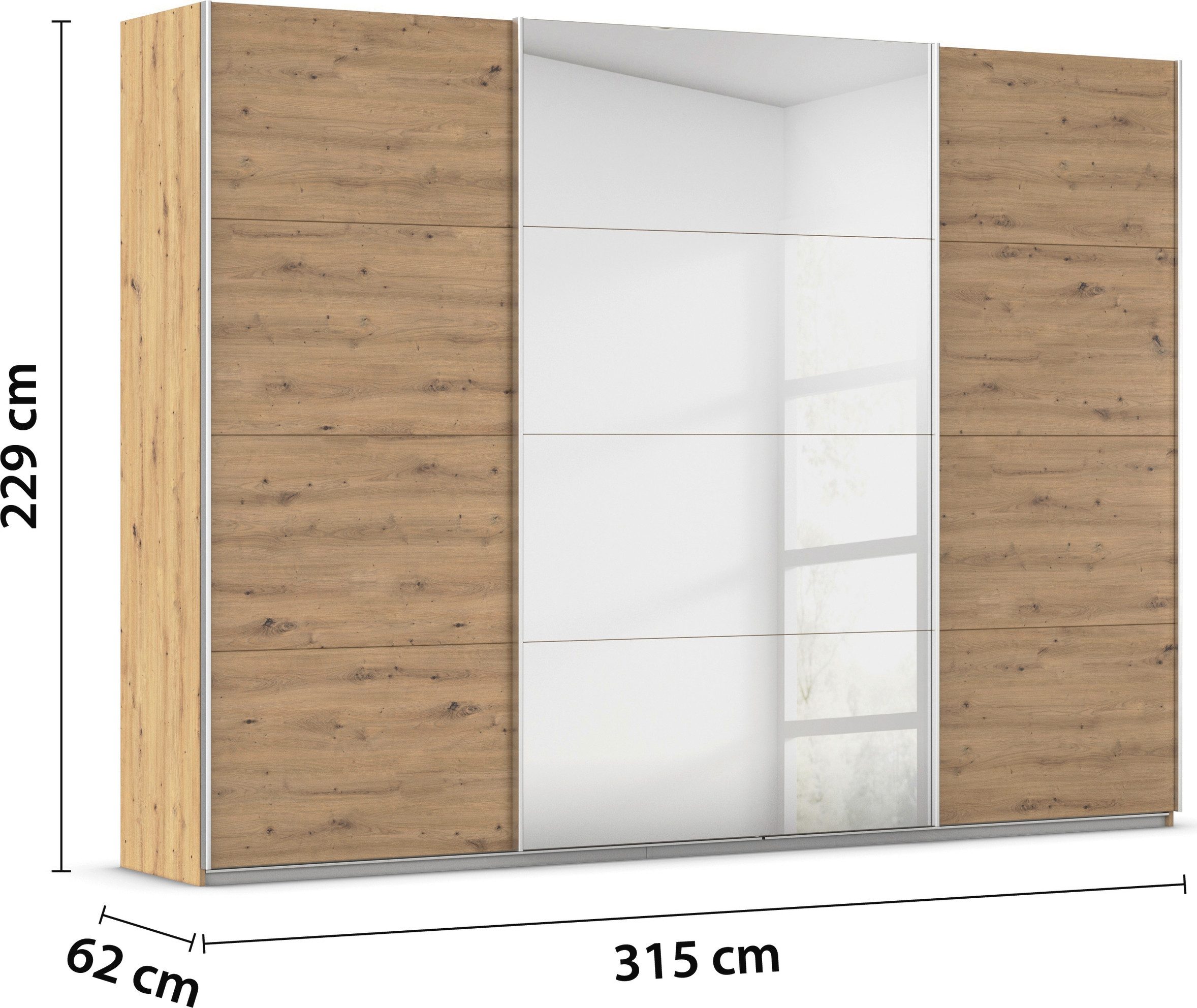 rauch Schuifdeurkast Kledingkast kast OTTO´S CHOICE garderobe AGORDO Top interieur, in 4 breedtes en 2 hoogtes MADE IN GERMANY