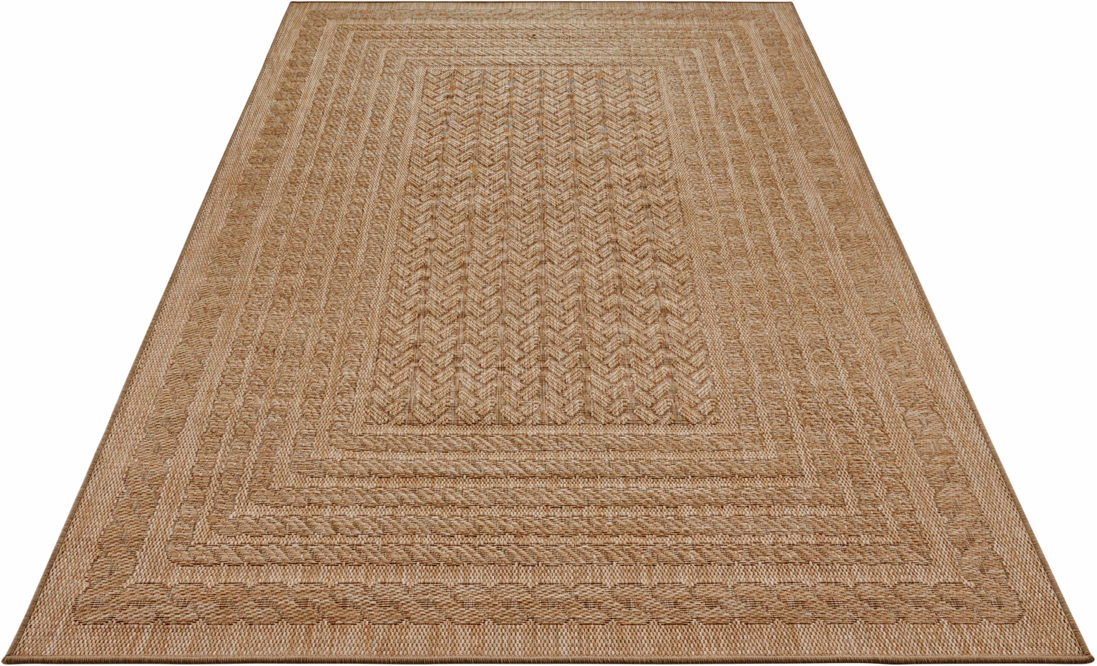 NORTHRUGS Vloerkleed Limonero In-& Outdoor, vlakweefsel, sisal-look, Scandi, tuin, woonkamer