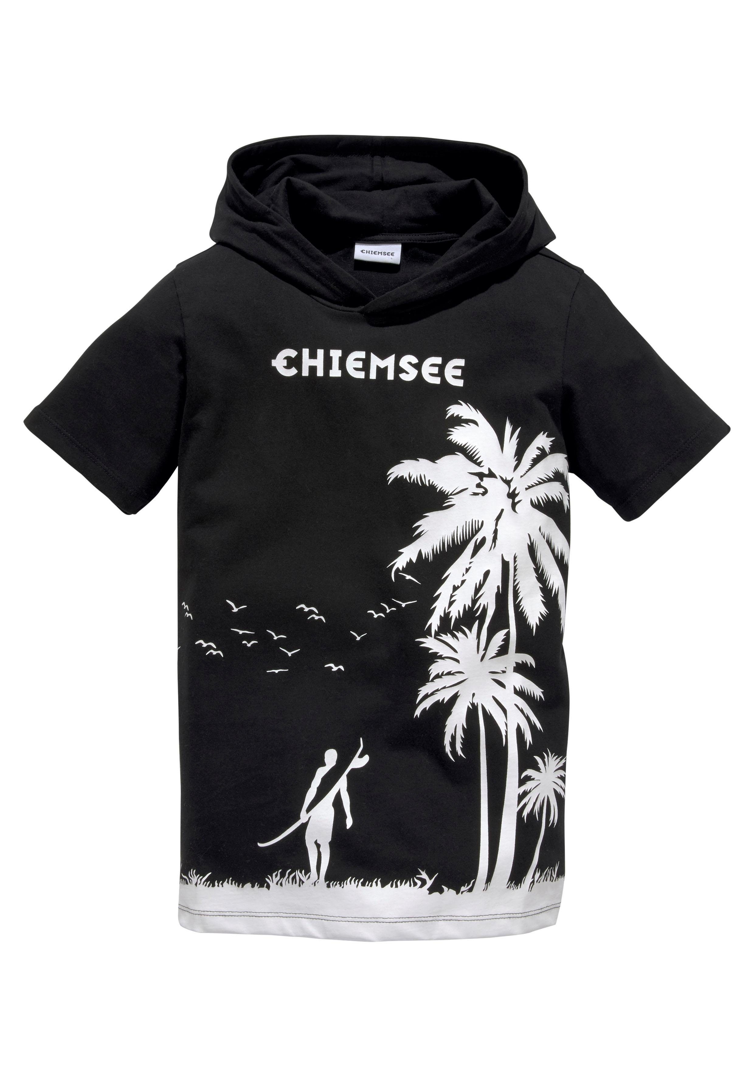 Chiemsee T-shirt Met palm print korte mouw, bedrukt, met capuchon, van katoen, van jersey-stof