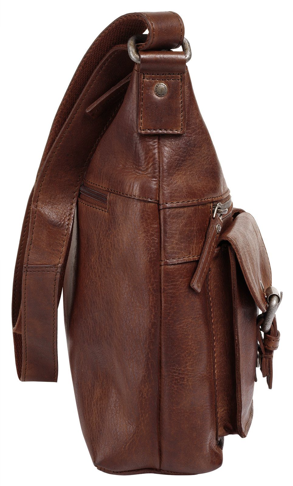 Spikes & Sparrow Schoudertas echt leder