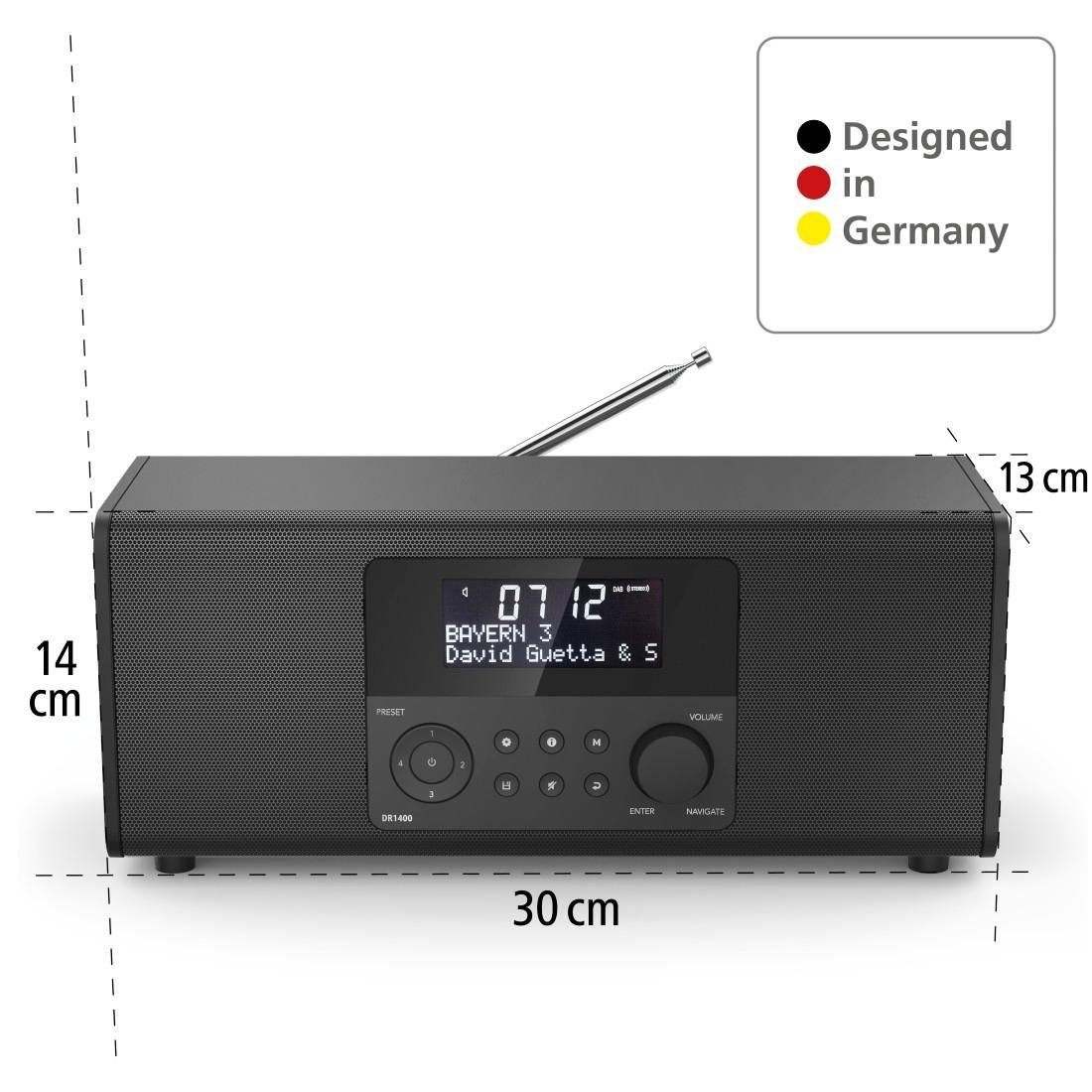 Hama Digitale radio (DAB+) Digitaal radio, DAB wekkerradio, FM/stereo/6W DR1400