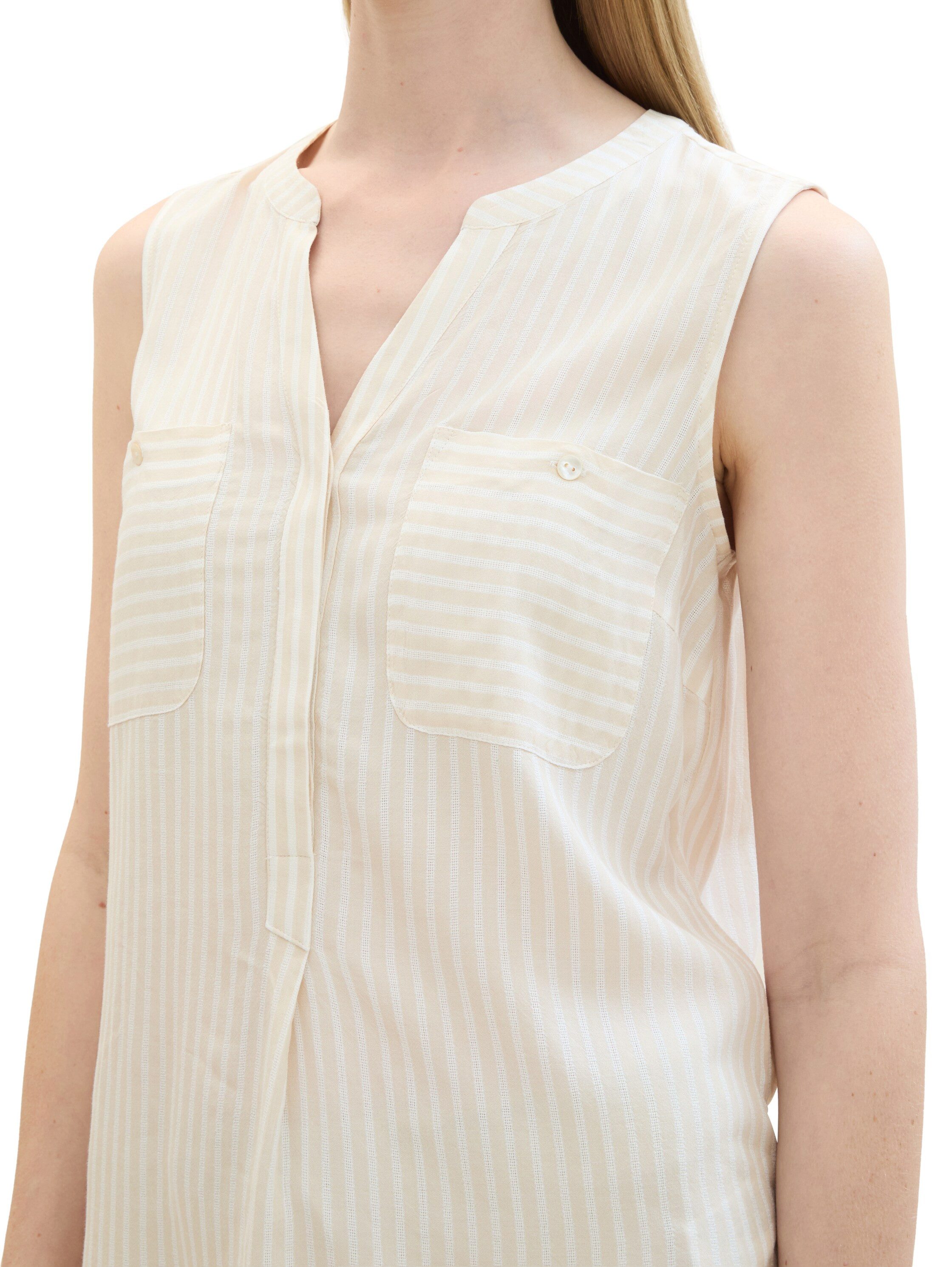 Tom Tailor Shirt gestreept met opgezette borstzakken
