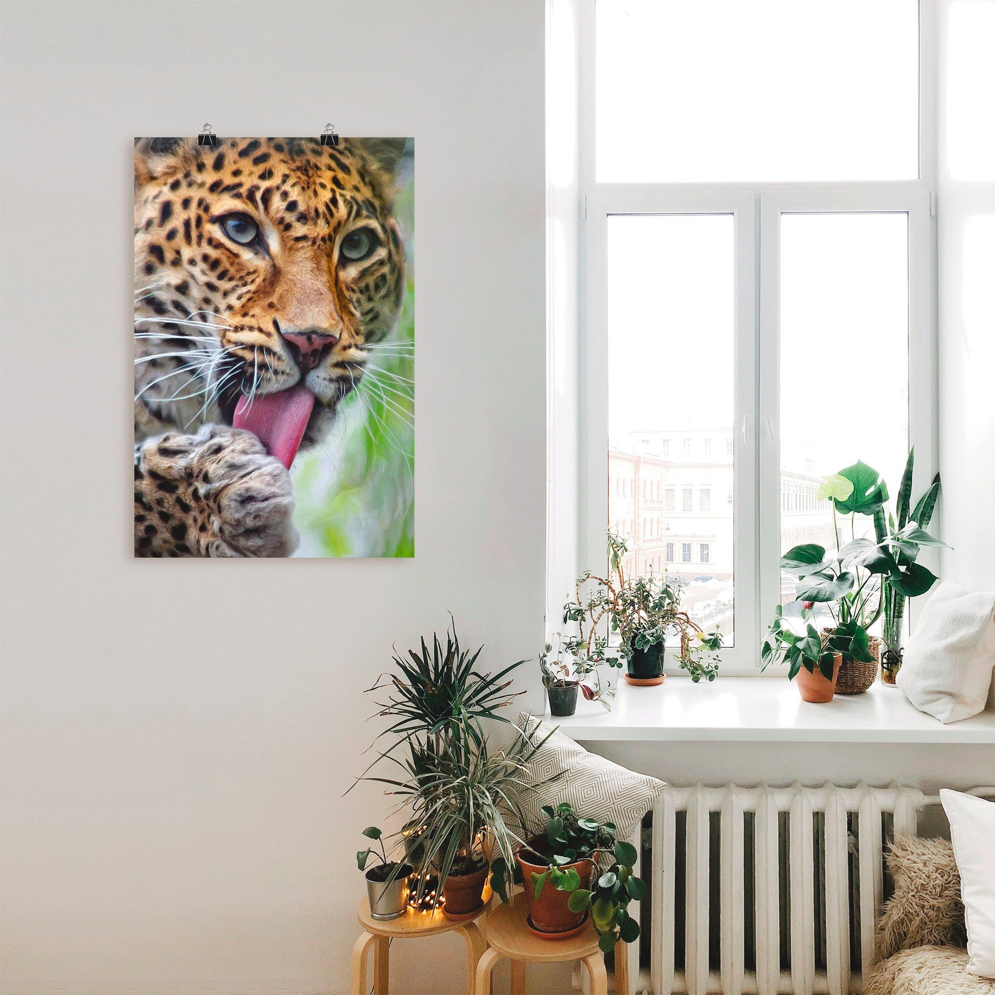 Artland Artprint Leopard als artprint op linnen, poster, muursticker in verschillende maten