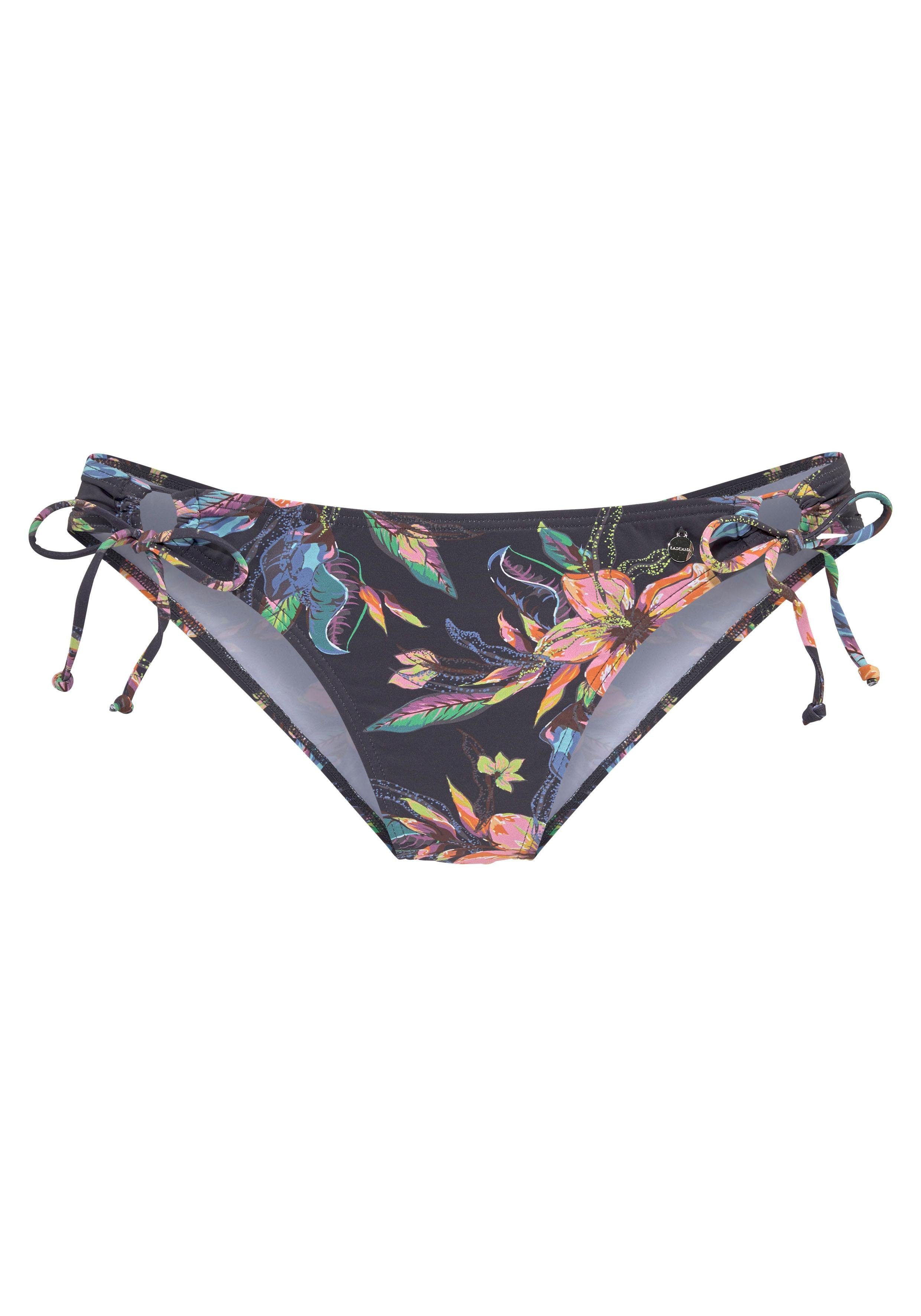 Lascana Bikinibroekje MALIA opzij te strikken met tropische print