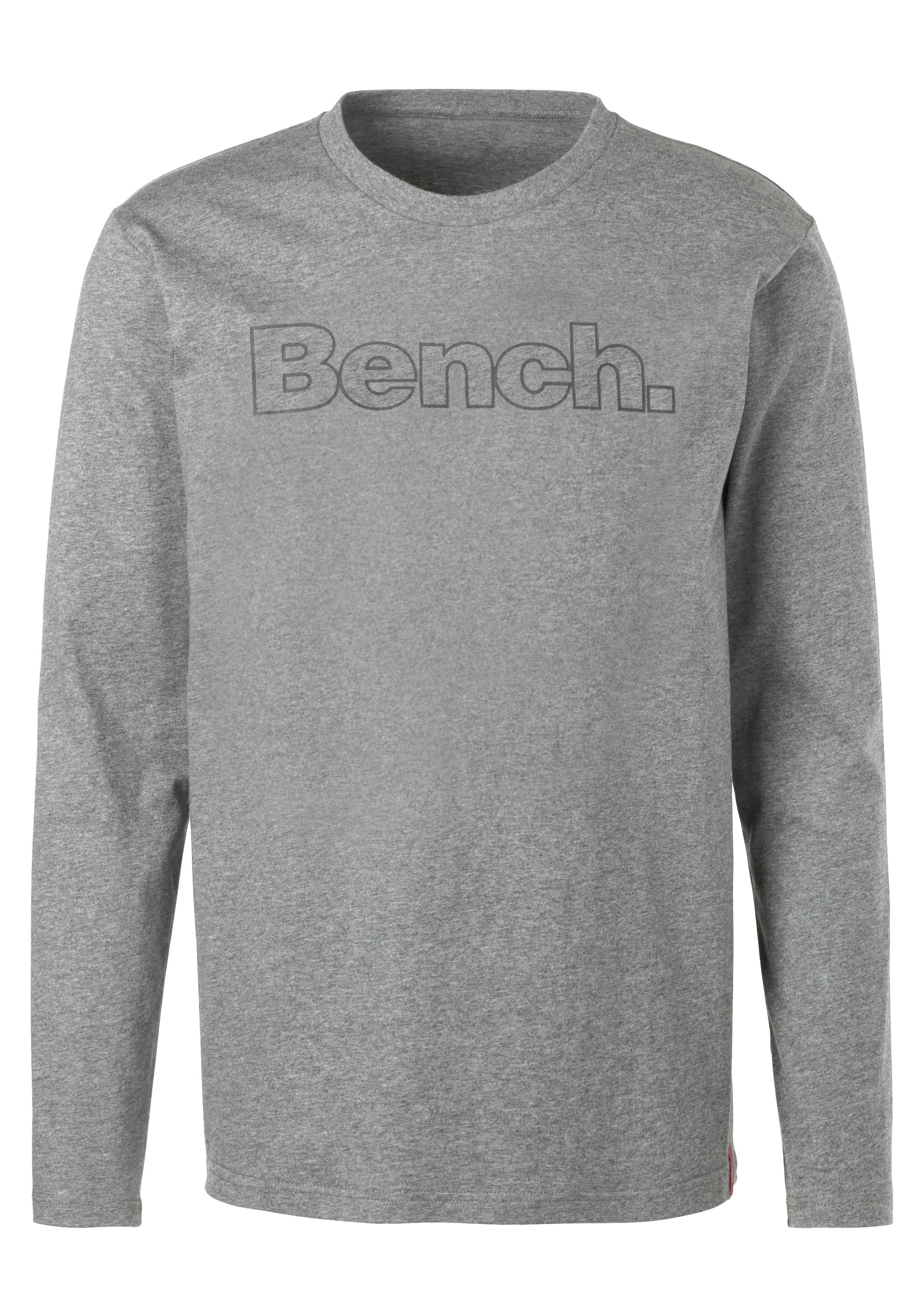 Bench. Loungewear Shirt met lange mouwen met bench-print voor (2-delig)