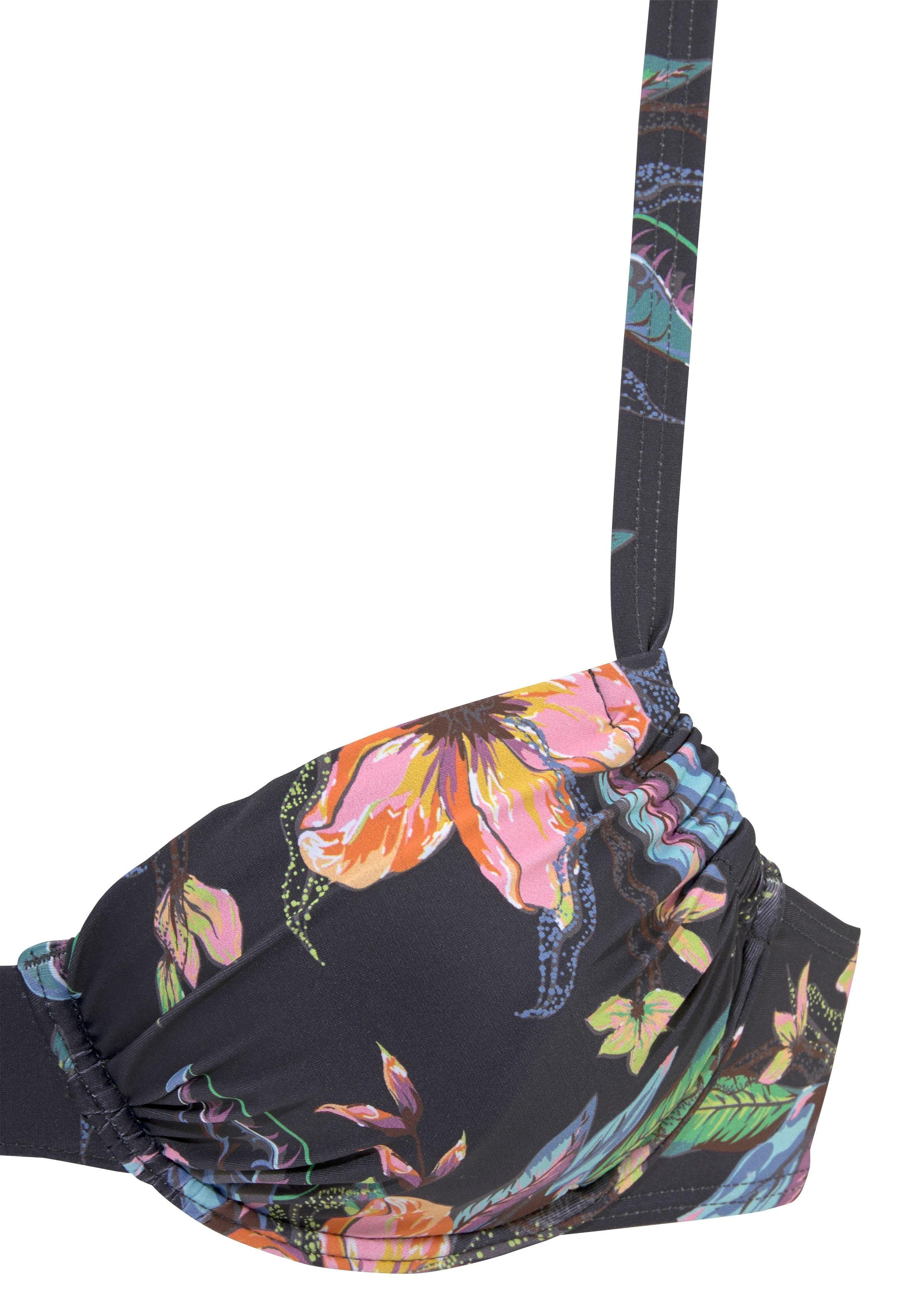 Lascana Bikinitop met beugels MALIA met tropische print
