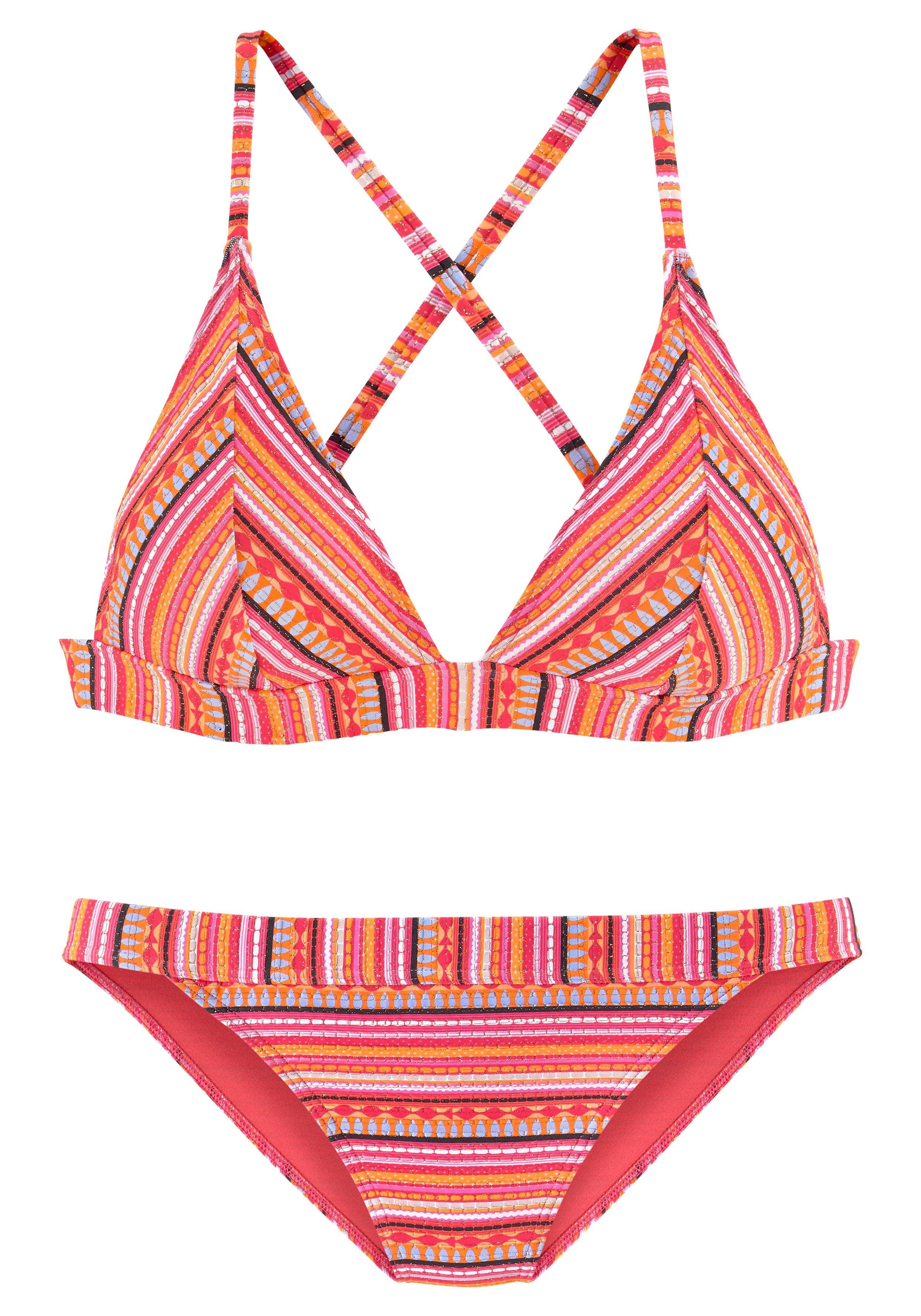 Lascana Triangelbikini met glinsterende strepen