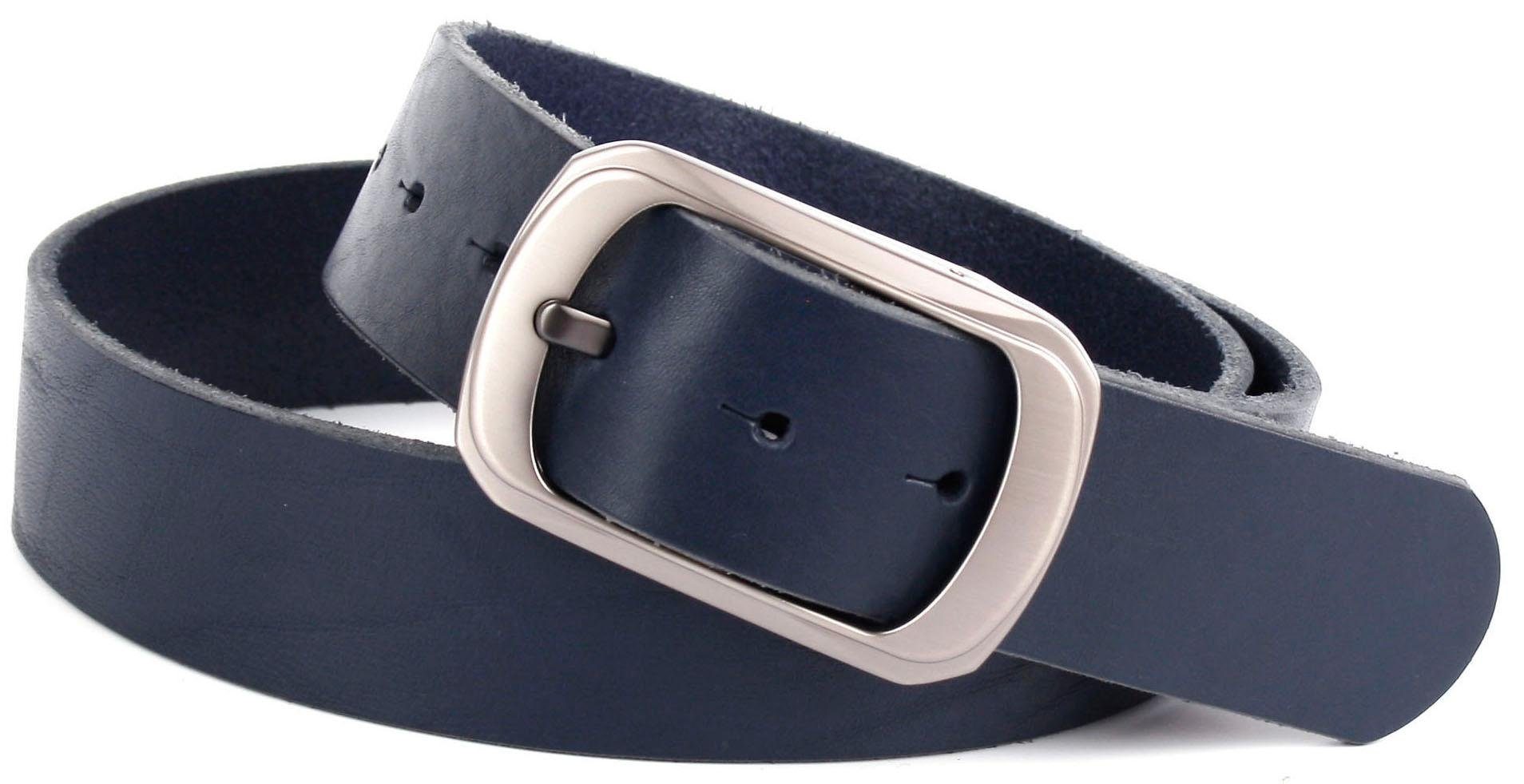 Anthoni Crown Leren riem met oppervlaktenerven unisex riemen maat 95 blauw