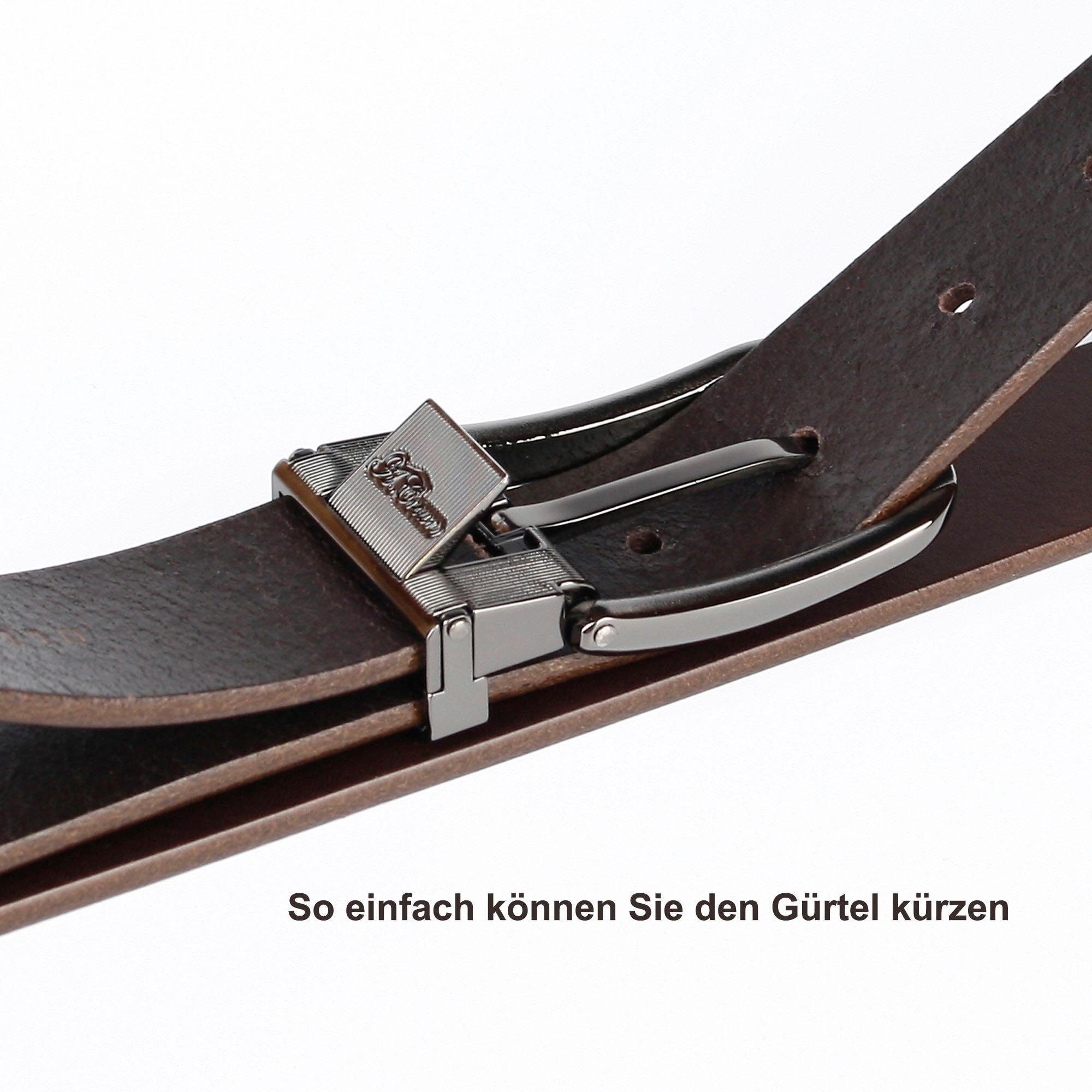 Anthoni Crown Leren riem 3,5 cm brede casual, volledig leren riem