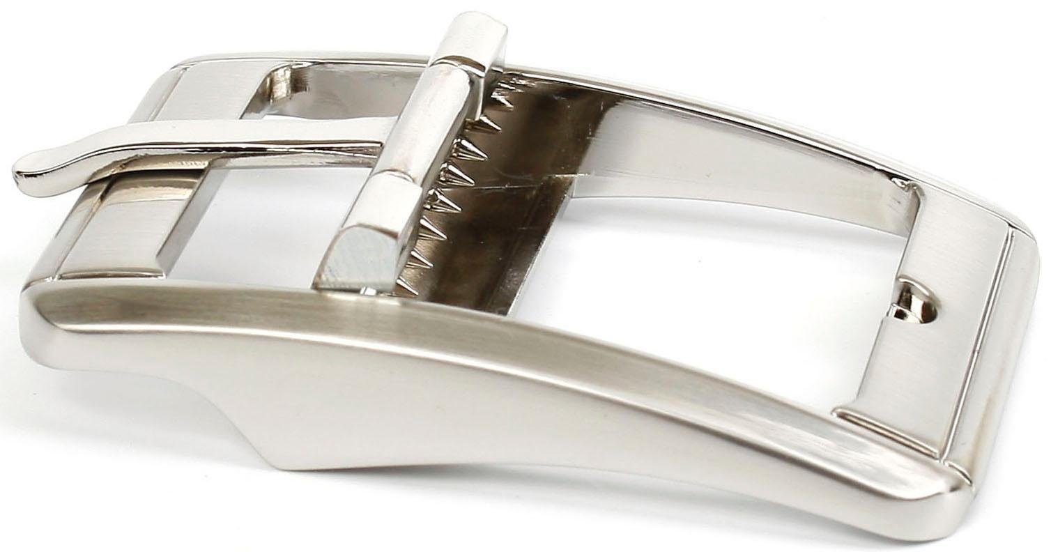 Anthoni Crown Leren riem Jeansriem met zilverkleurige gesp