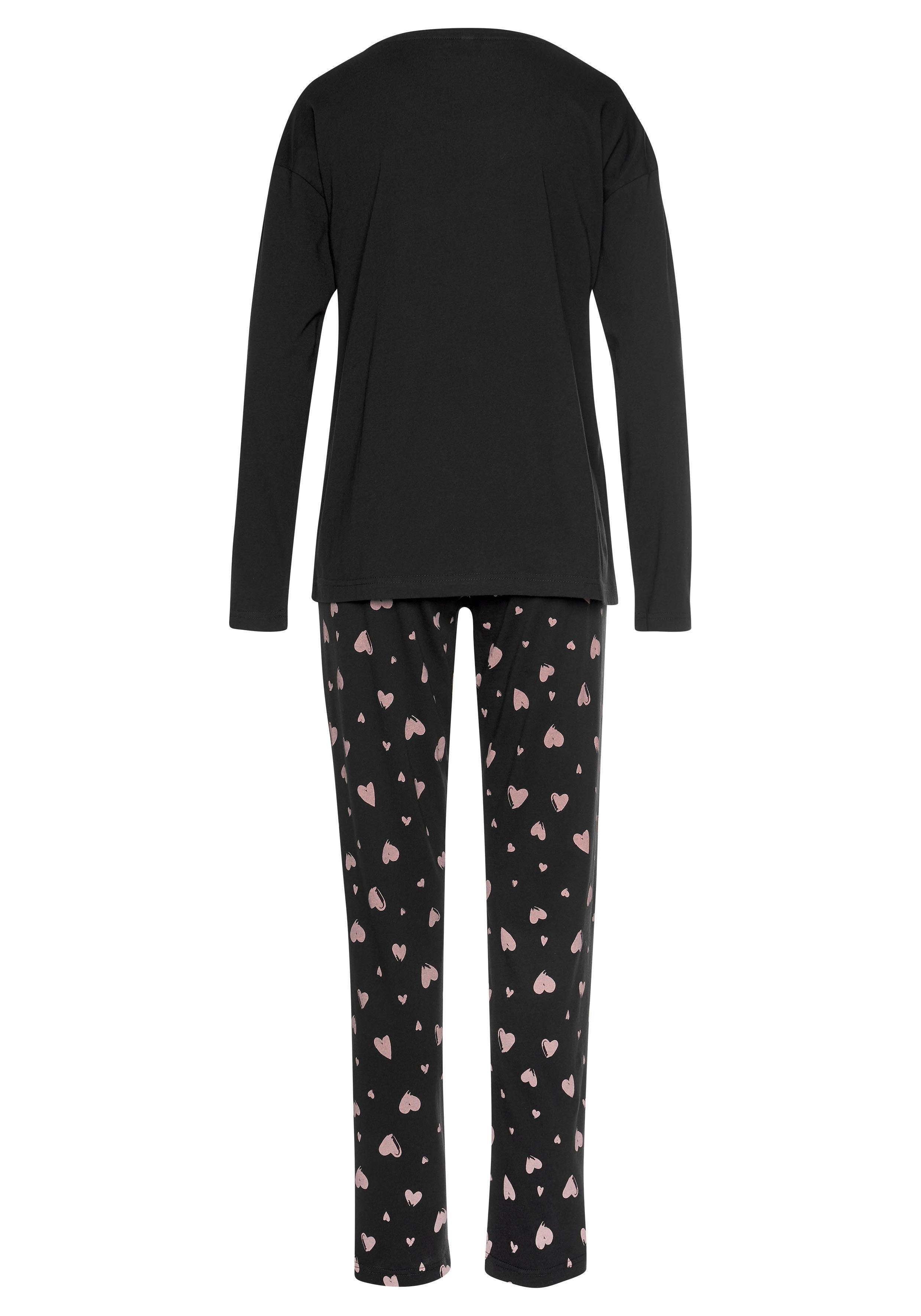 Vivance Dreams Pyjama met hartjesmotief (2-delig, 1 stuk)