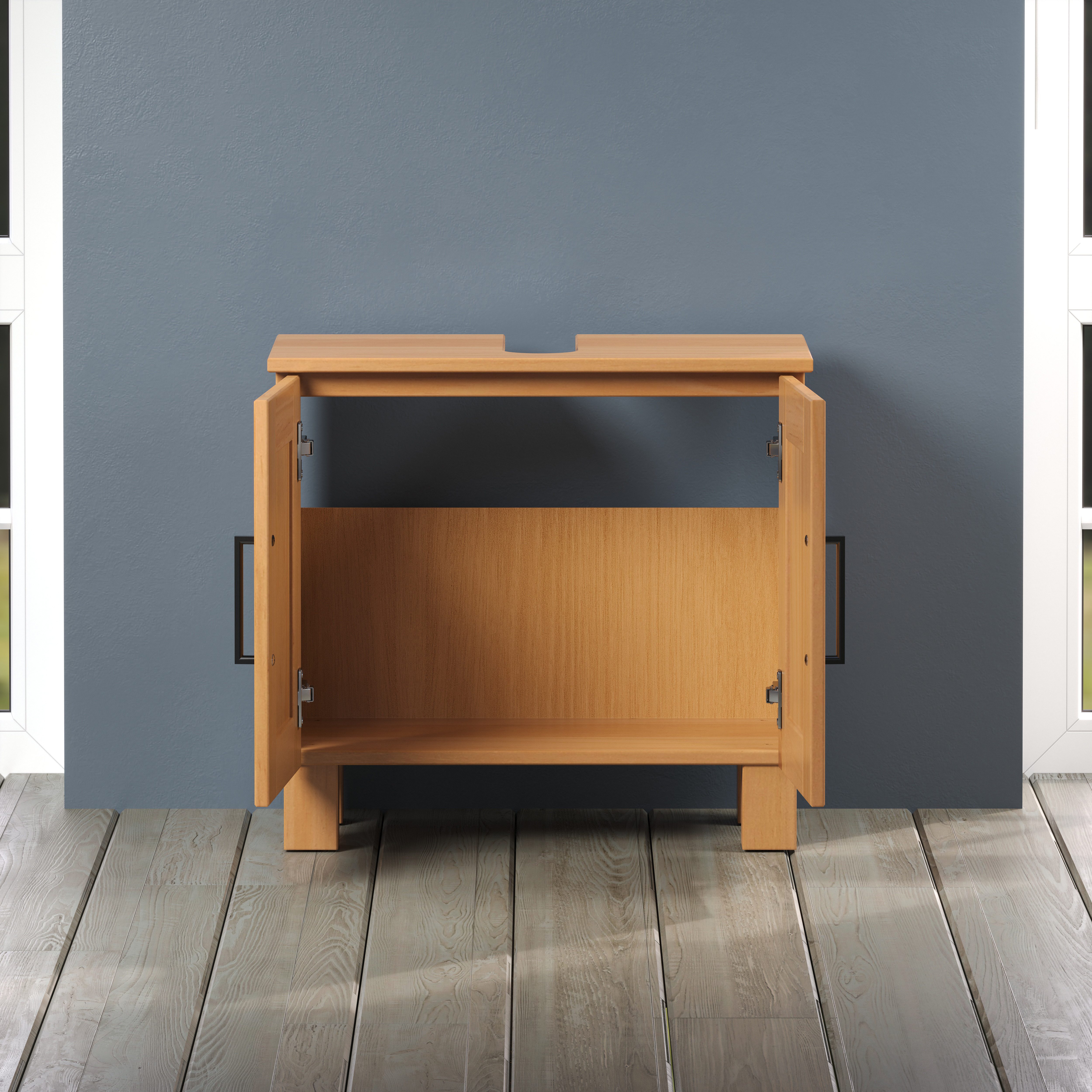 welltime Wastafelonderkast Ulea Wastafel van massief hout met handgrepen - afmetingen (B/D/H) 60/30/80 cm (1 stuk)