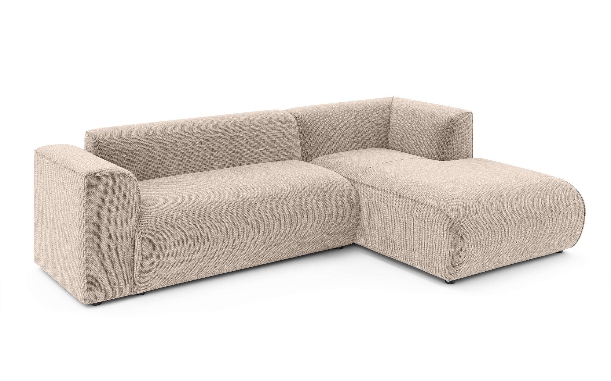 INOSIGN Hoekbank MERID L-vorm (257 cm), tijdloos & stijlvol ontwerp Uitgebreid gepolsterd, in cord, chenille en structuur