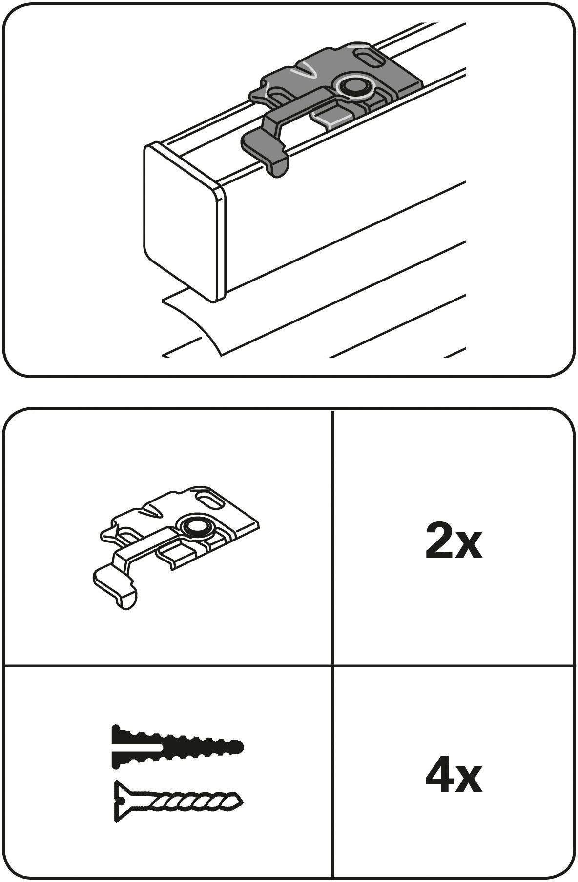 GARDINIA Bevestiging voor bescherming tegen inkijk Steun metaal Accessoires aluminium-jaloezie (2 stuks)
