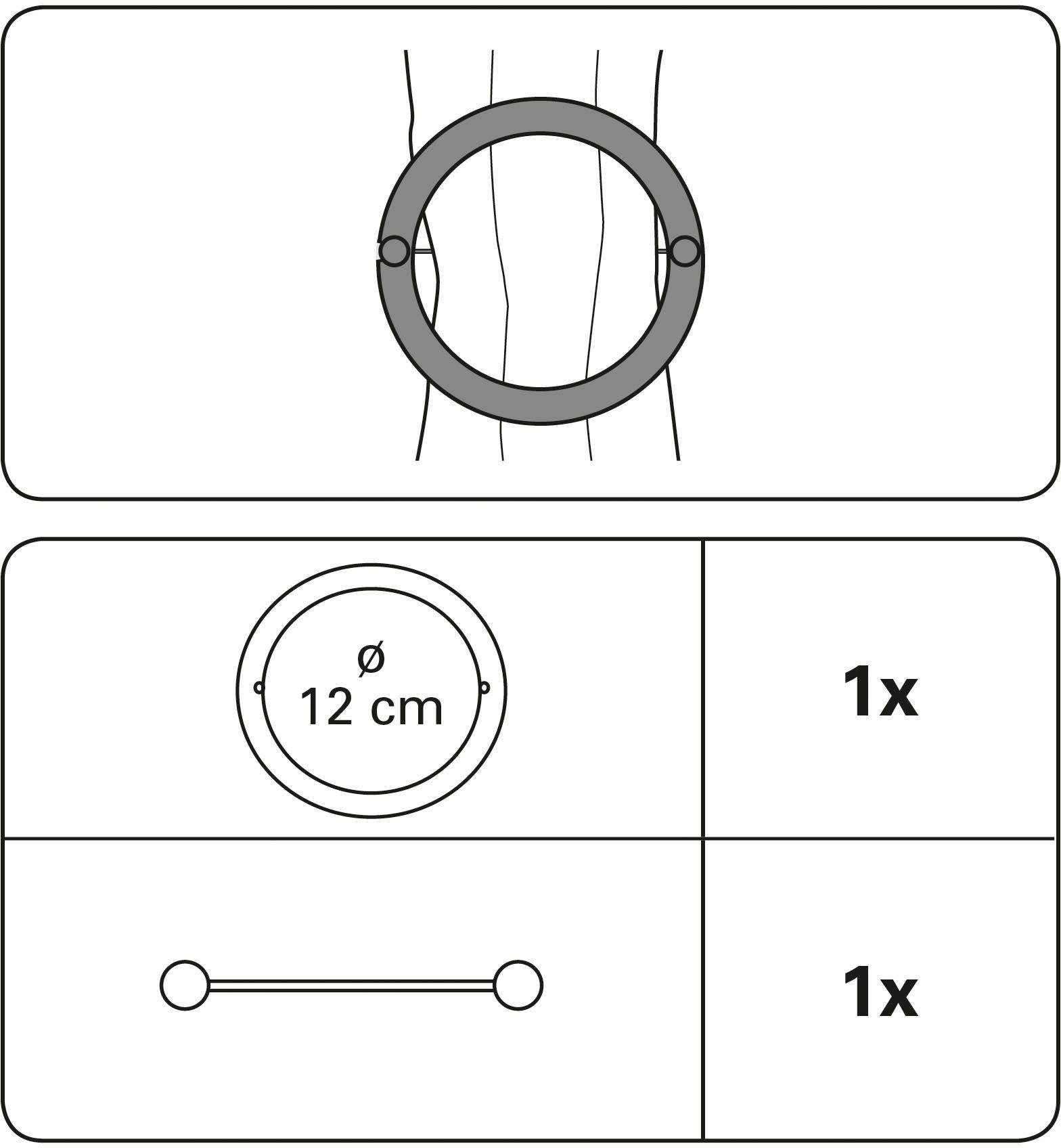 GARDINIA Deco-klem Gordijnhouder ring eenvoudig te bevestigen en ter decoratie (1 stuk)