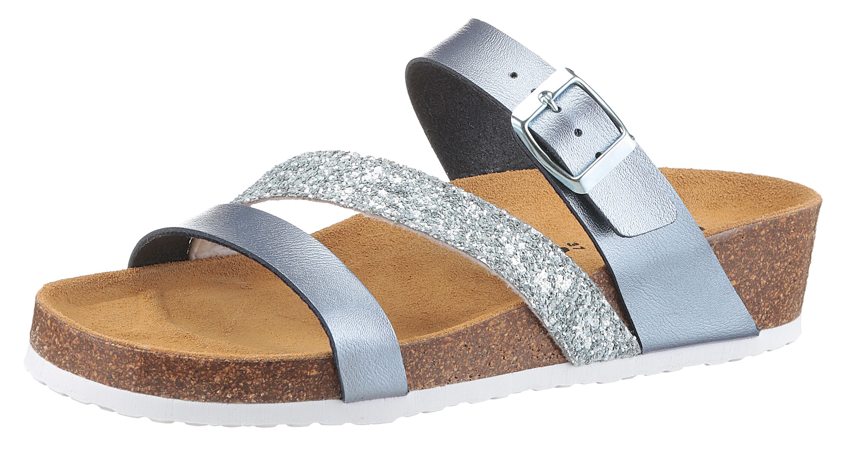 Aniston SHOES Sleehakmuiltjes , zomerschoen, strandschoen, huisschoen, glitter - nieuwe collectie