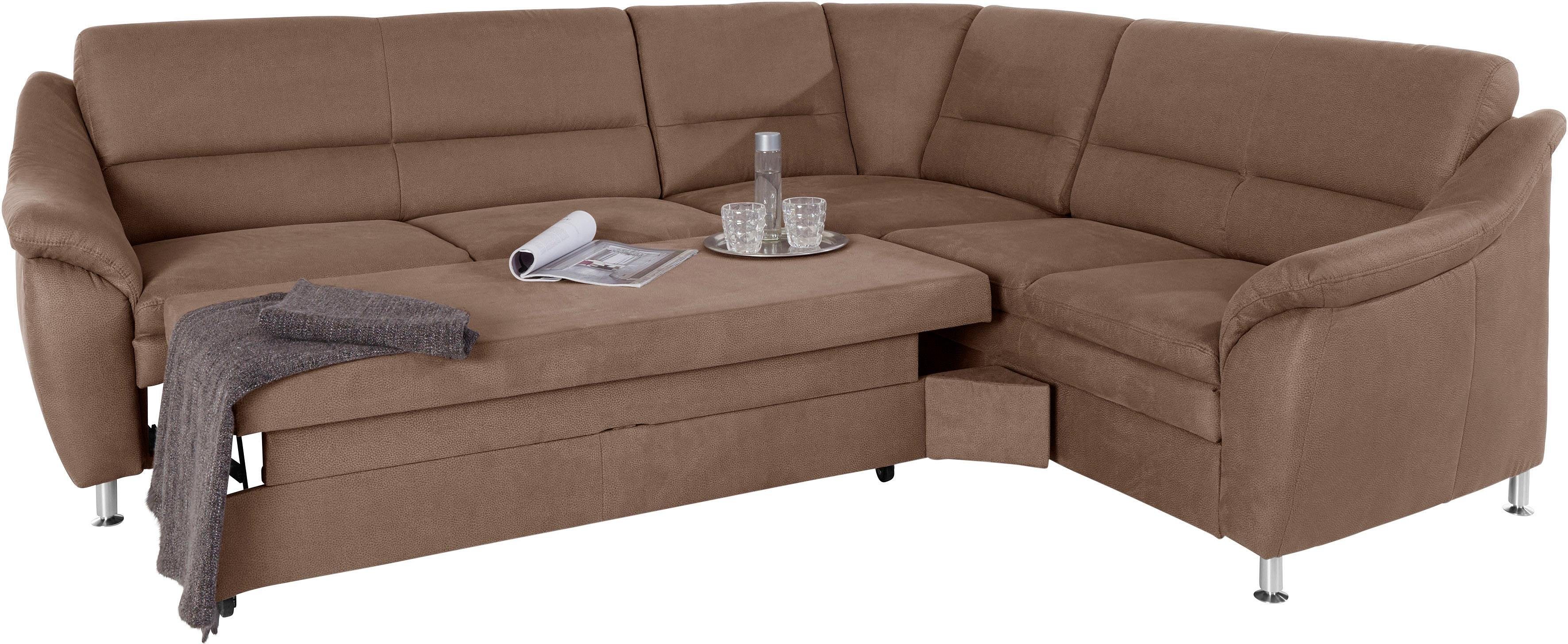 Places of Style Hoekbank Cardoso L-vorm met trapezehoek voor meer zitcomfort, naar keuze ook met slaapfunctie
