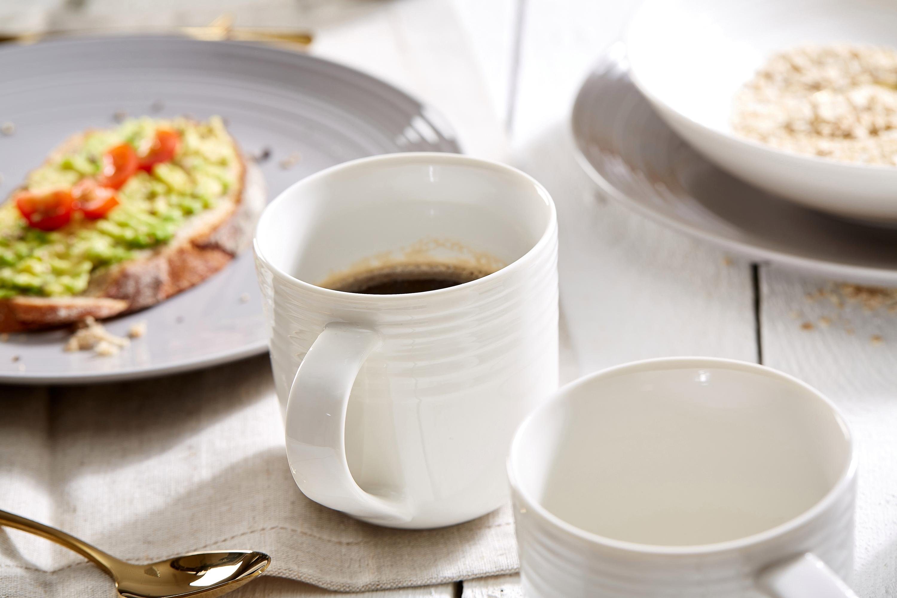 Ritzenhoff & Breker Combi-servies Serviesset, servies Levi Grijs/wit, 16 delen, voor 4 personen (set, 16-delig)