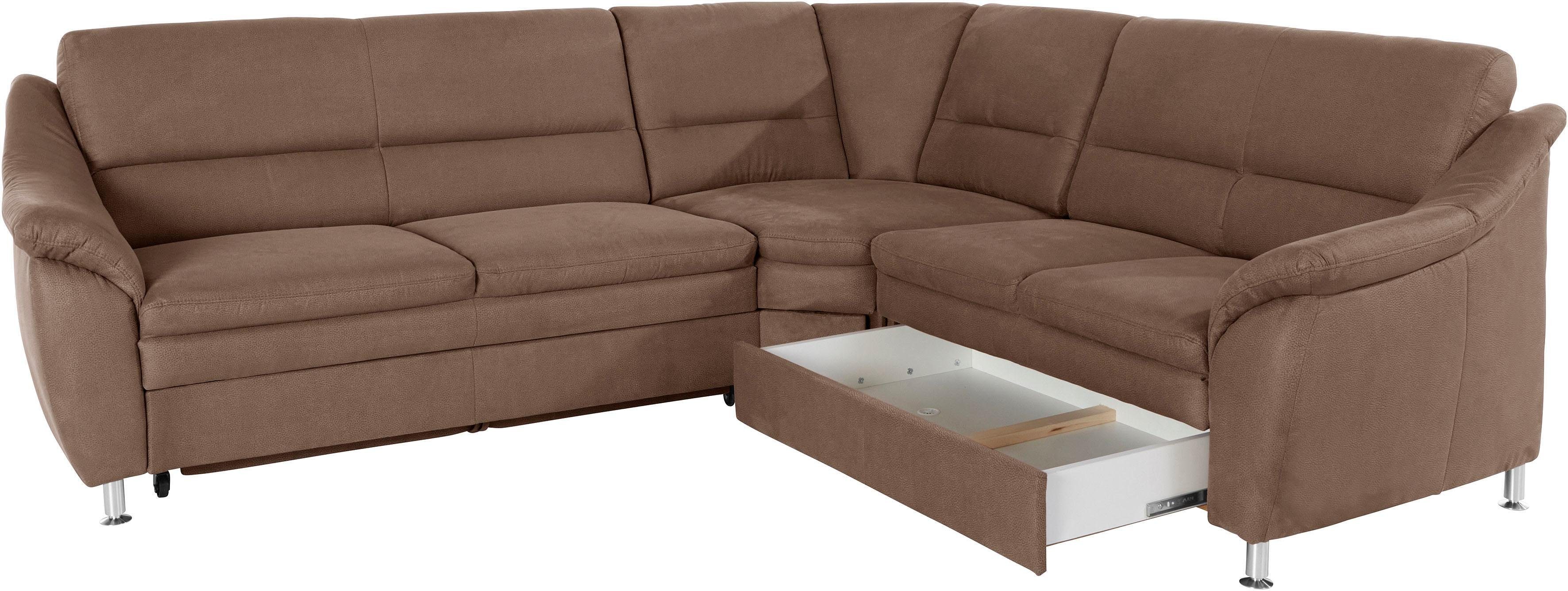 Places of Style Hoekbank Cardoso L-vorm met trapezehoek voor meer zitcomfort, naar keuze ook met slaapfunctie