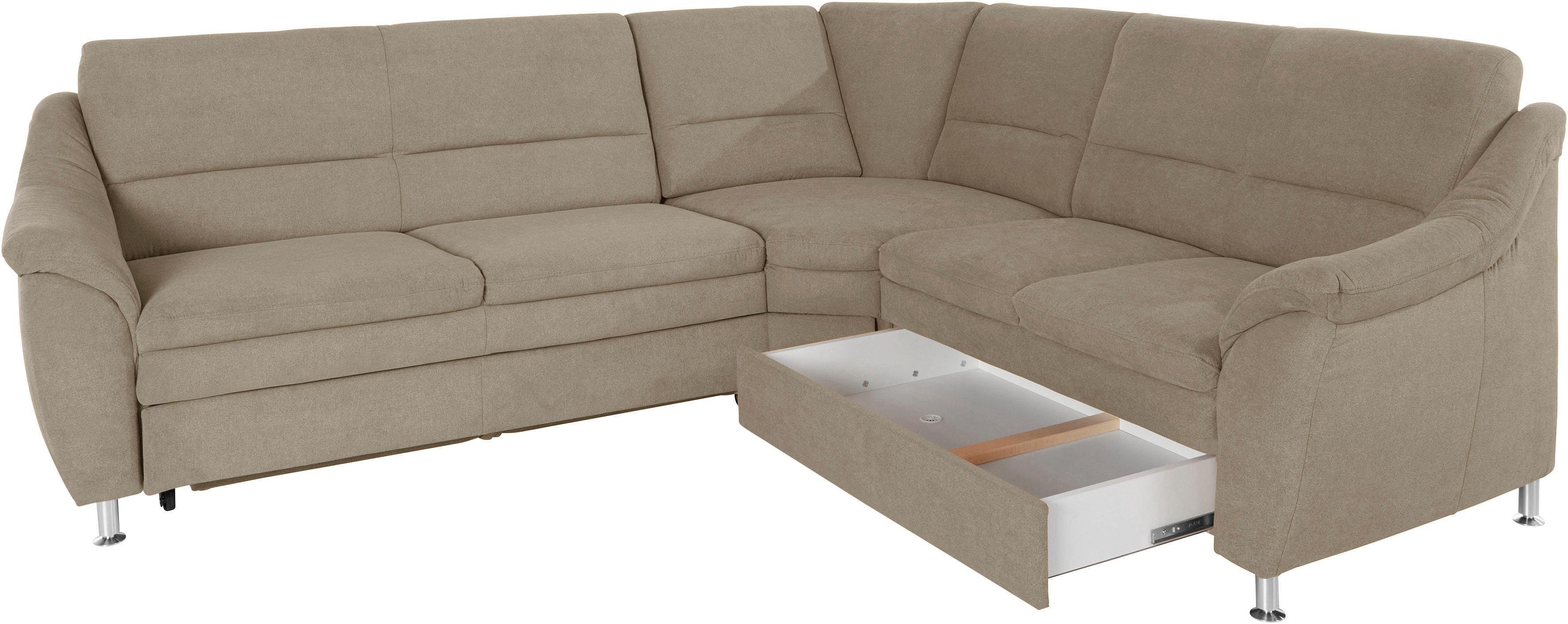Places of Style Hoekbank Cardoso L-vorm met trapezehoek voor meer zitcomfort, naar keuze ook met slaapfunctie