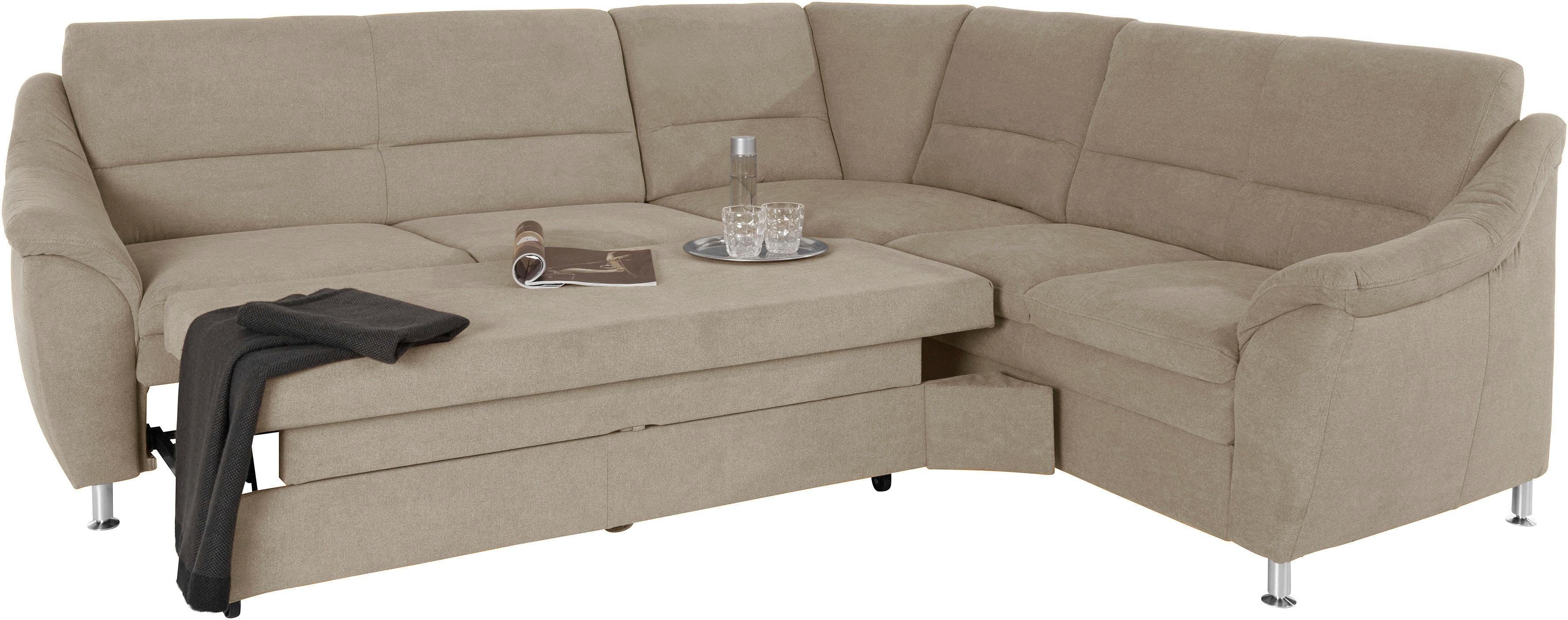 Places of Style Hoekbank Cardoso L-vorm met trapezehoek voor meer zitcomfort, naar keuze ook met slaapfunctie
